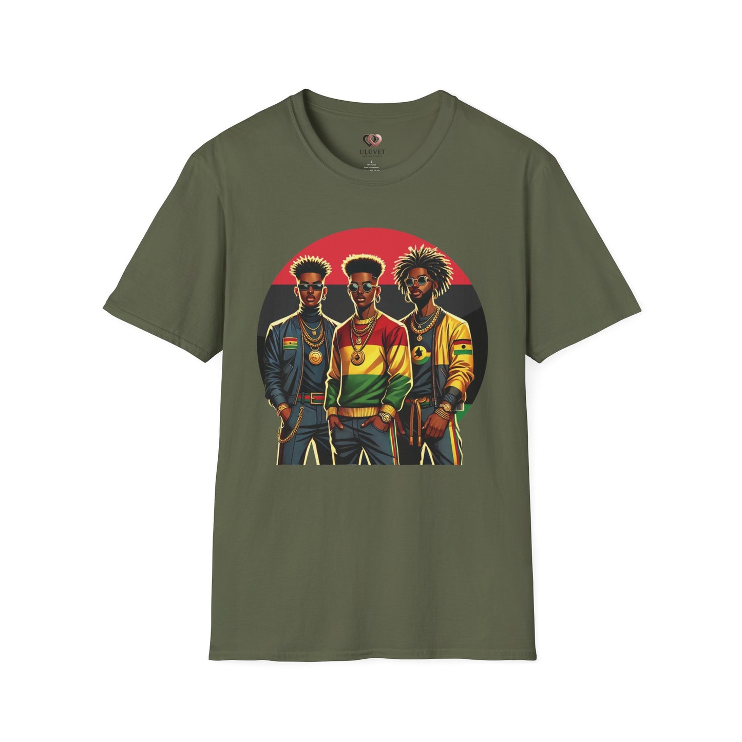 Reggae Roots Trio T-Shirt — Afrocentric Rasta Style Graphic Tee