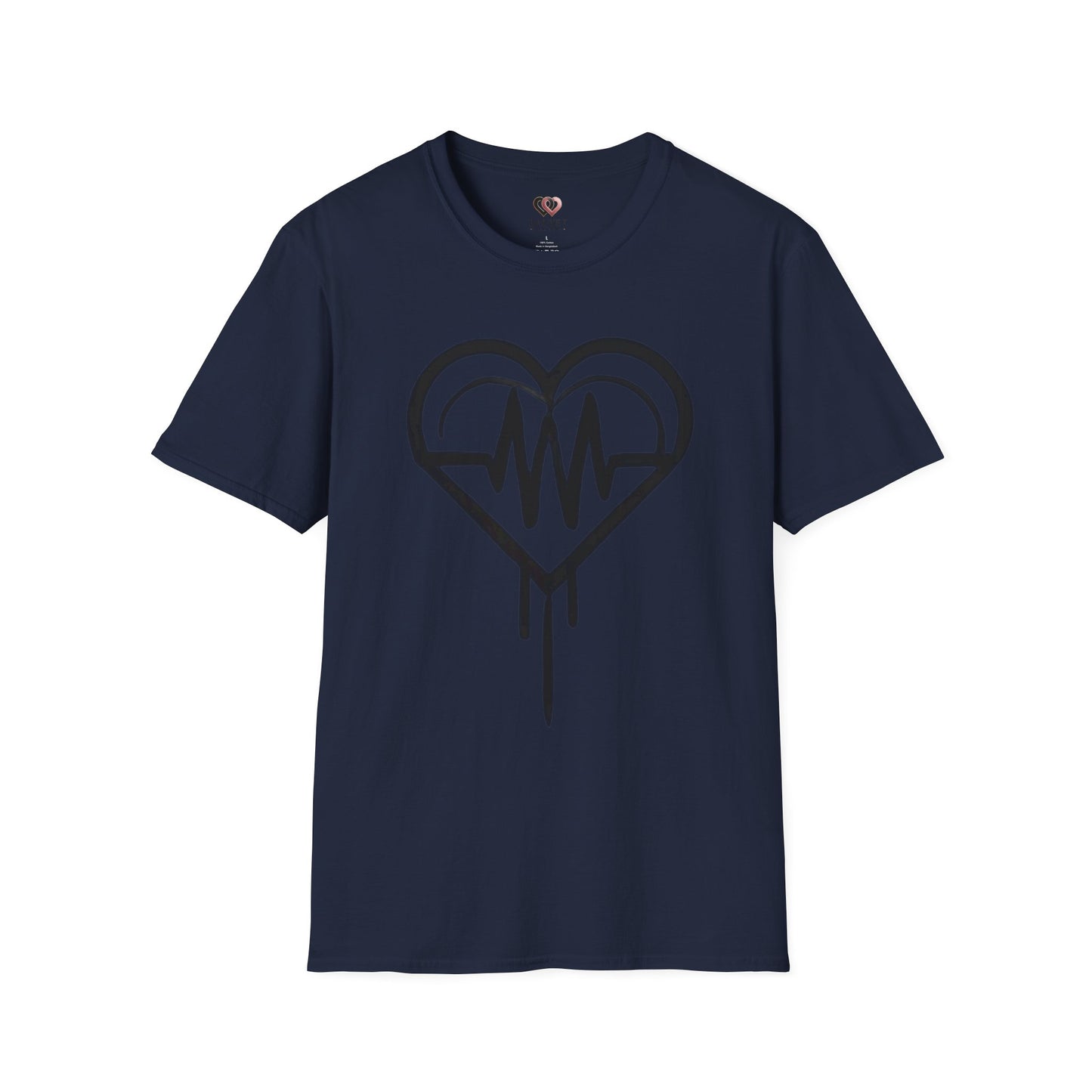 Heartbeat Graphic Unisex T-Shirt, Softstyle Tee, Heartbeat Shirt, Casual Wear, Gift for Music Lovers, Heartbeat Art