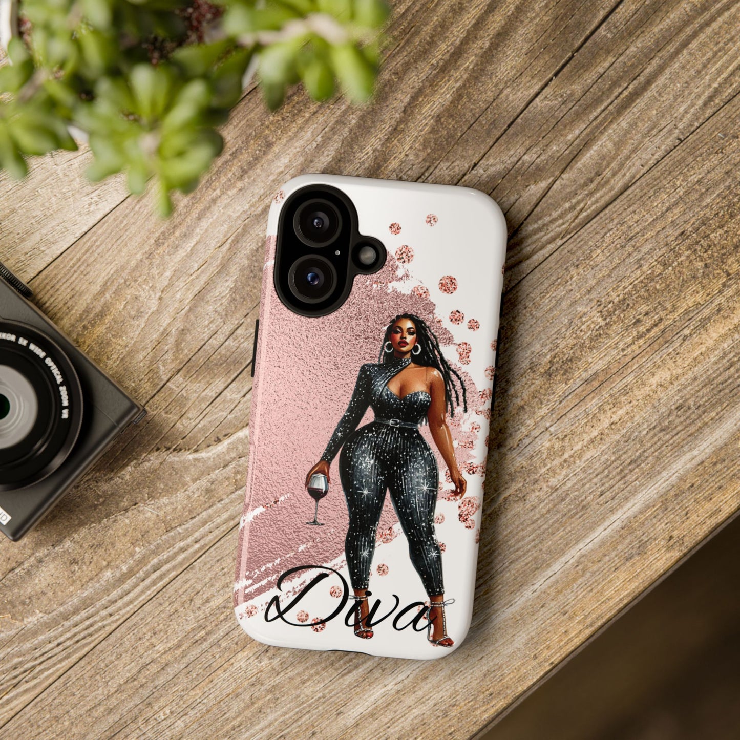 Glamorous Diva Cell Phone Case, Stylish Female Beauty Cover, Tough Cases for Women, Fabulous Girl Boss Accessories, Fashionable Lady Phone
