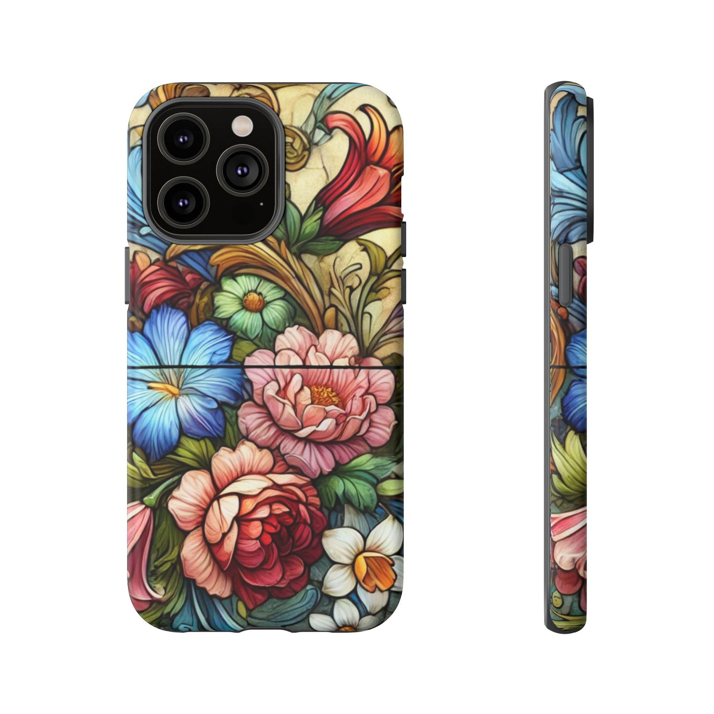 Floral Phone Case, Tough Cases with Colorful Floral Design, Gift for Her, Elegant Phone Cover, Spring Vibes, Unique Design