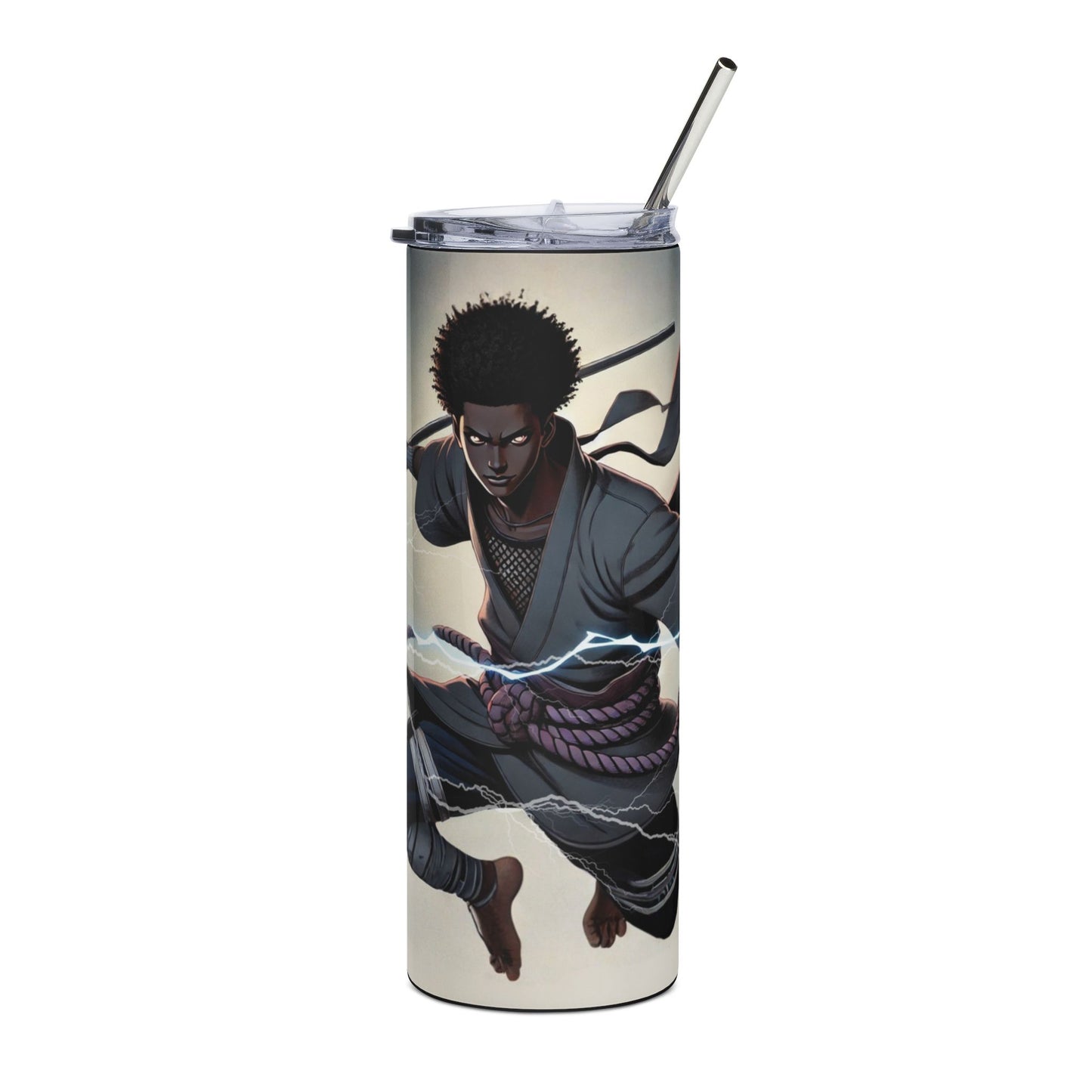 20oz Stainless Steel Tumbler — Anime Samurai Lightning Design