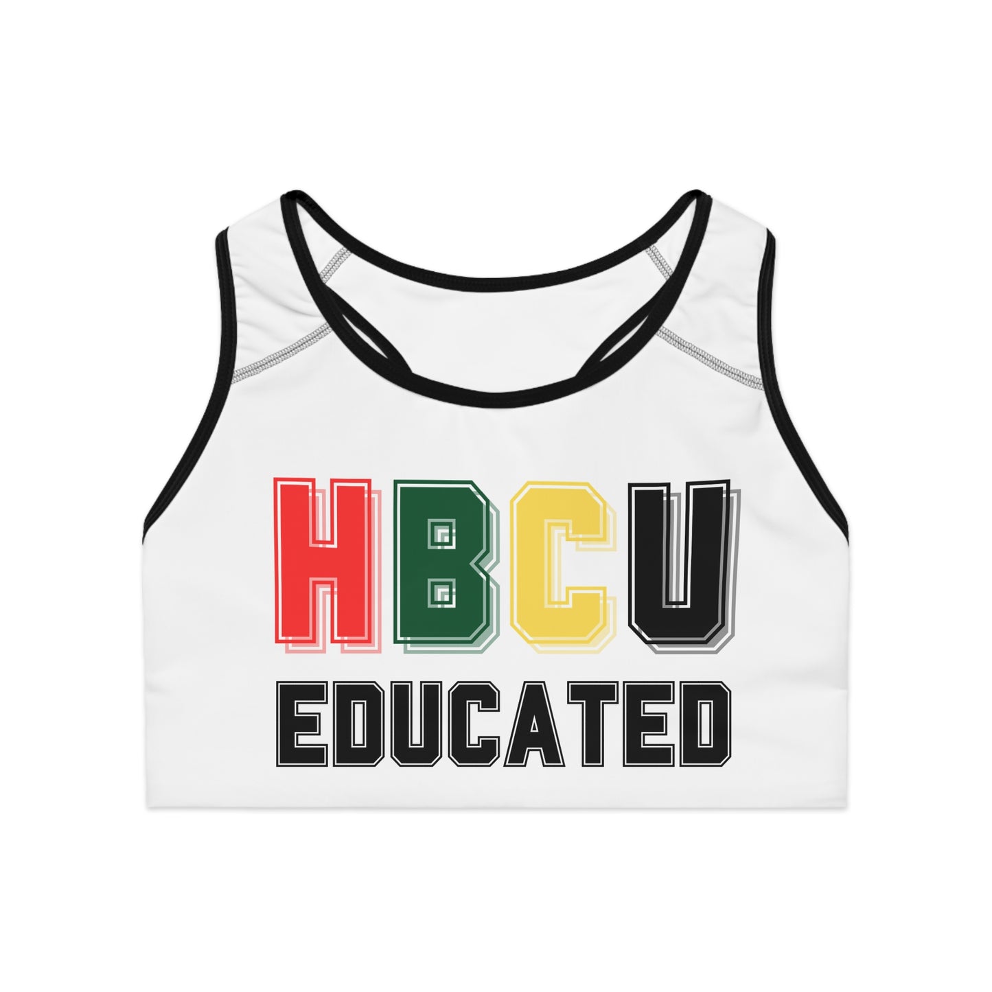 HBCU Educated Sports Bra | Empowering Workout Gear, Supportive Activewear, Fitness Gift for College Graduates, Perfect for Casual Wear, Gym