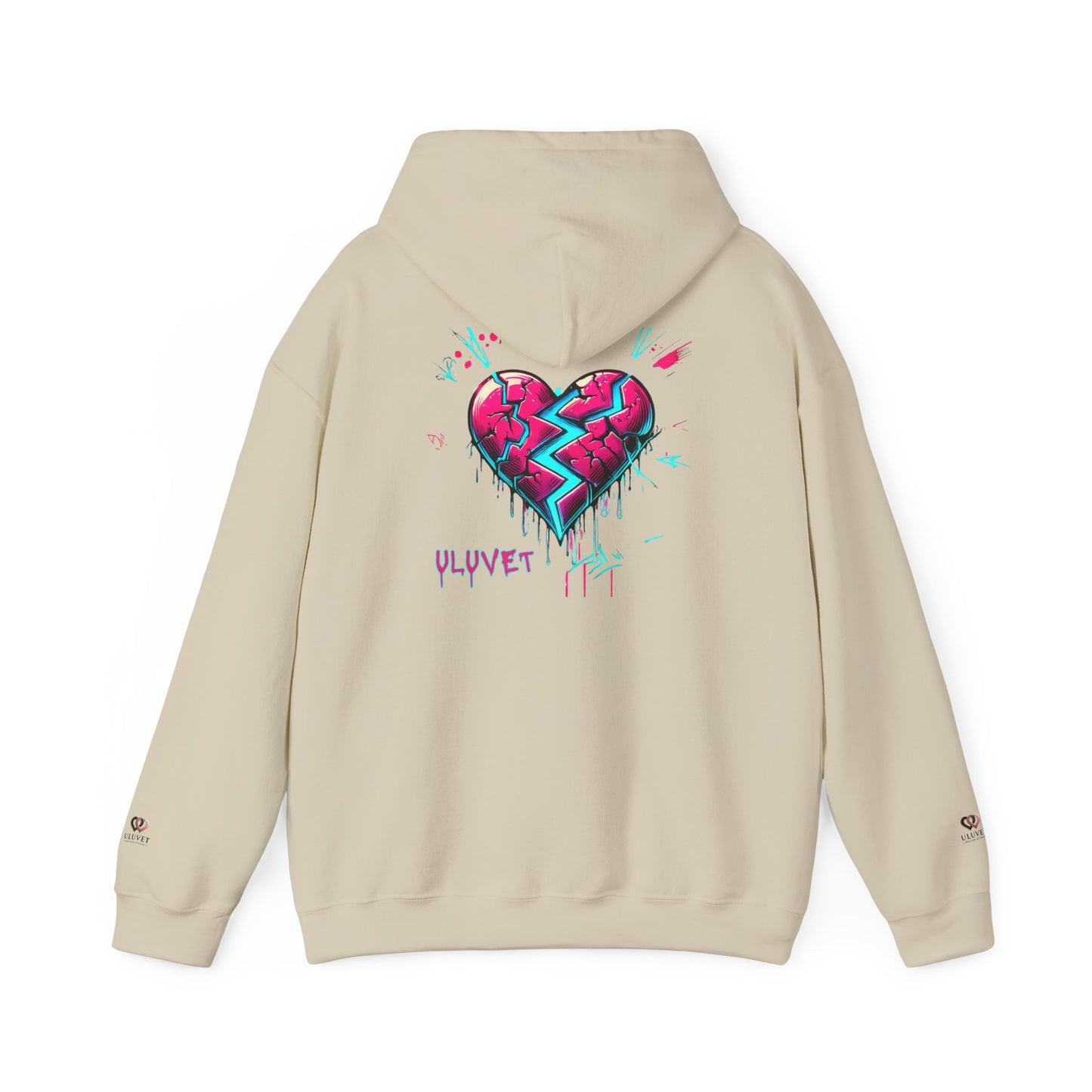 Heartbreak Graffiti Hooded Sweatshirt, Unisex Hoodie, Streetwear Fashion, Gift for Him, Her, Valentine's Day, Trendy Casual Wear