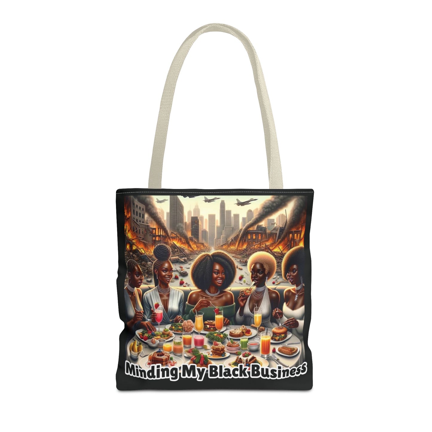 Minding My Black Business Tote Bag | Black Women Brunch Illustration