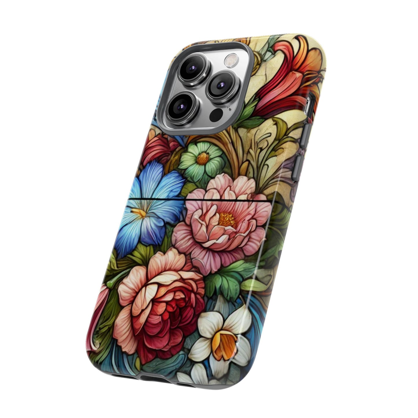 Floral Phone Case, Tough Cases with Colorful Floral Design, Gift for Her, Elegant Phone Cover, Spring Vibes, Unique Design