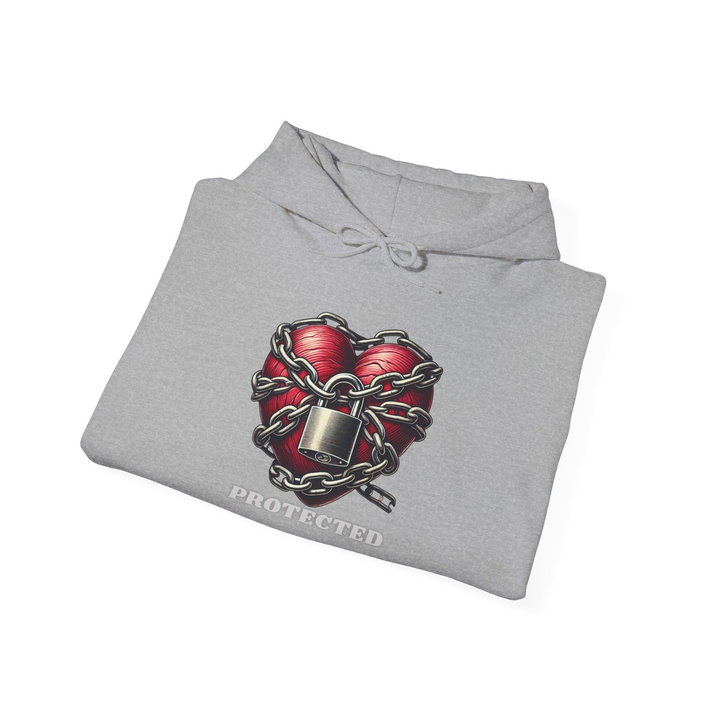 Heart Protector Hoodie - Cozy Unisex Sweatshirt, Valentine’s Day Gift, Graphic Sweatshirt, Trendy Layering Piece, Casual Wear