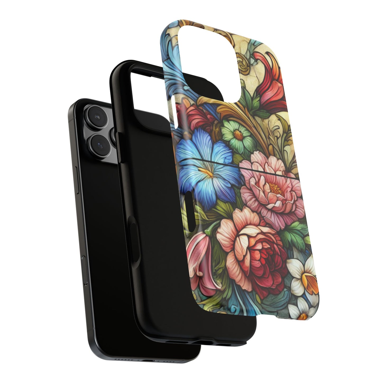 Floral Phone Case, Tough Cases with Colorful Floral Design, Gift for Her, Elegant Phone Cover, Spring Vibes, Unique Design