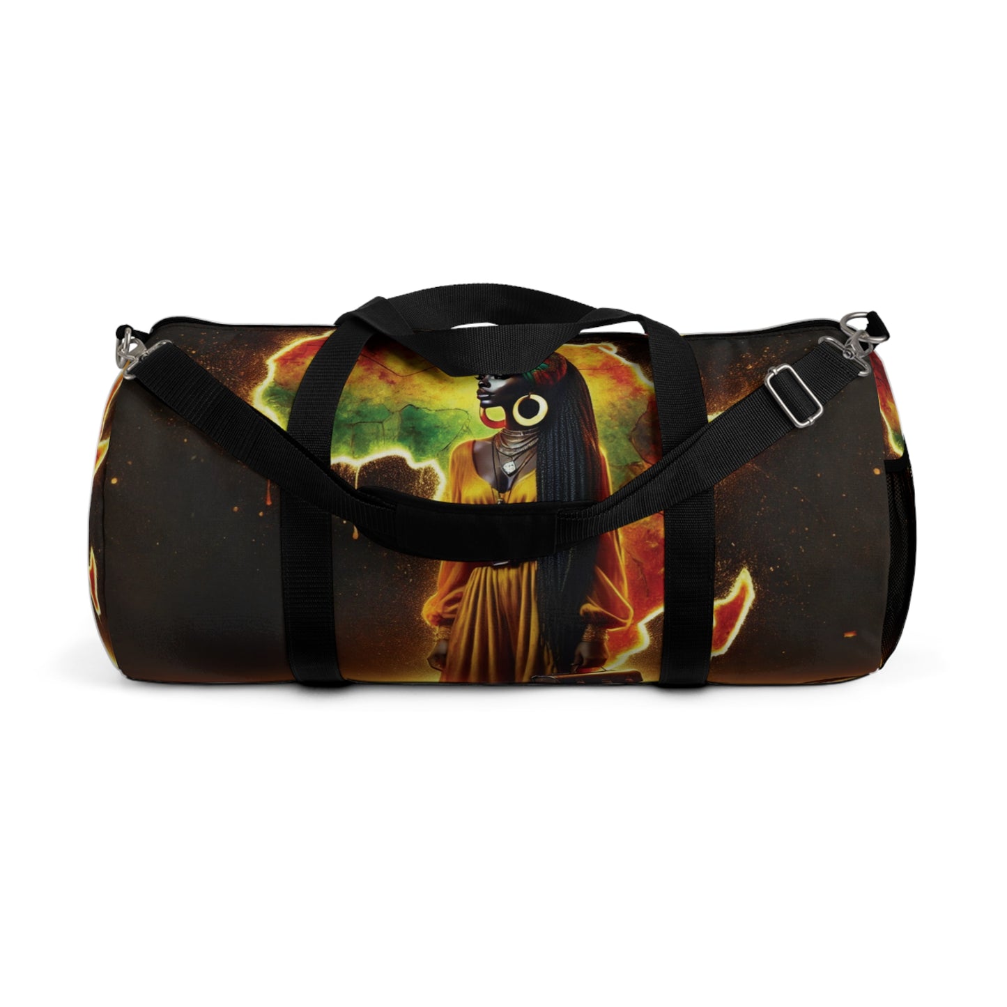 Afro Goddess Illustration Duffel Bag | Afrocentric Warrior Art