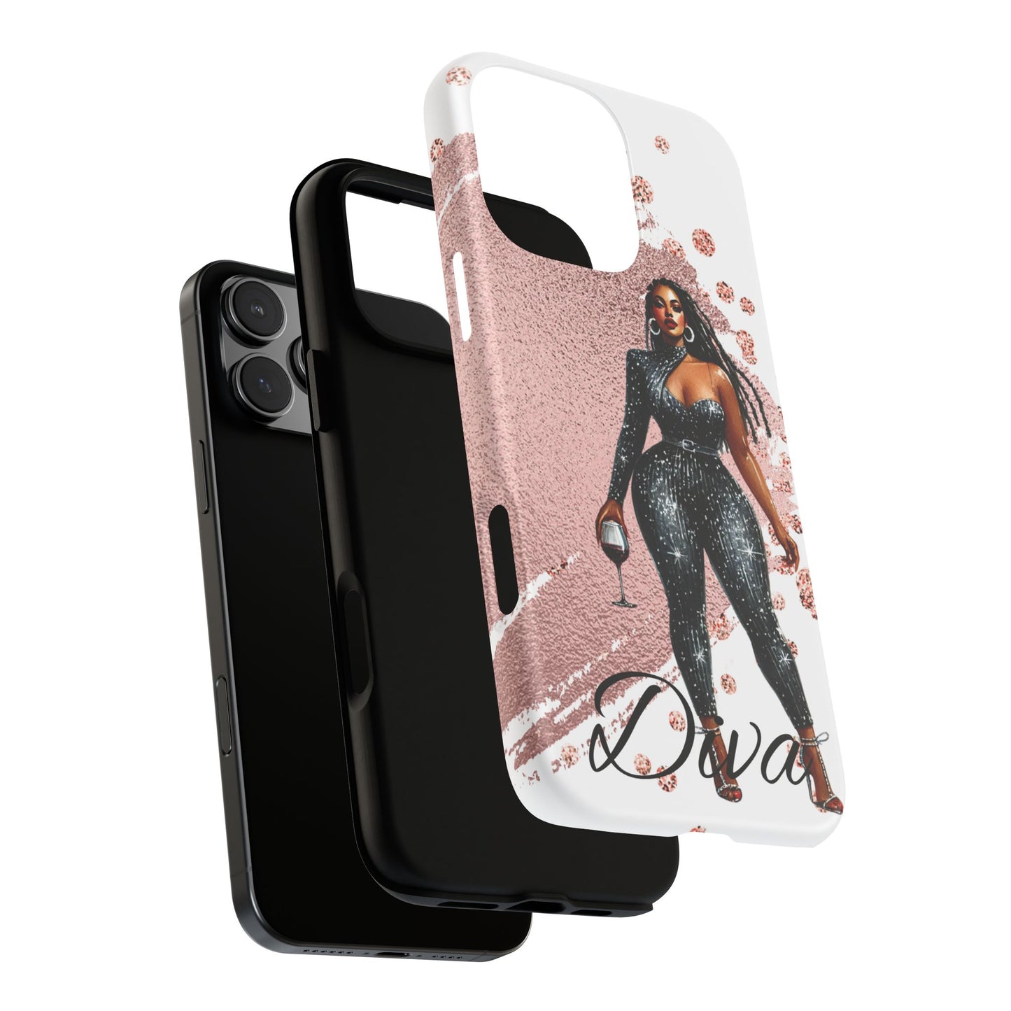 Glamorous Diva Cell Phone Case, Stylish Female Beauty Cover, Tough Cases for Women, Fabulous Girl Boss Accessories, Fashionable Lady Phone