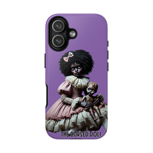 Cursed Doll Phone Case, Tough Phone Cover, Gothic Art Case, Horror Aesthetic Case, Unique Gift for Halloween, Mobile Accessory