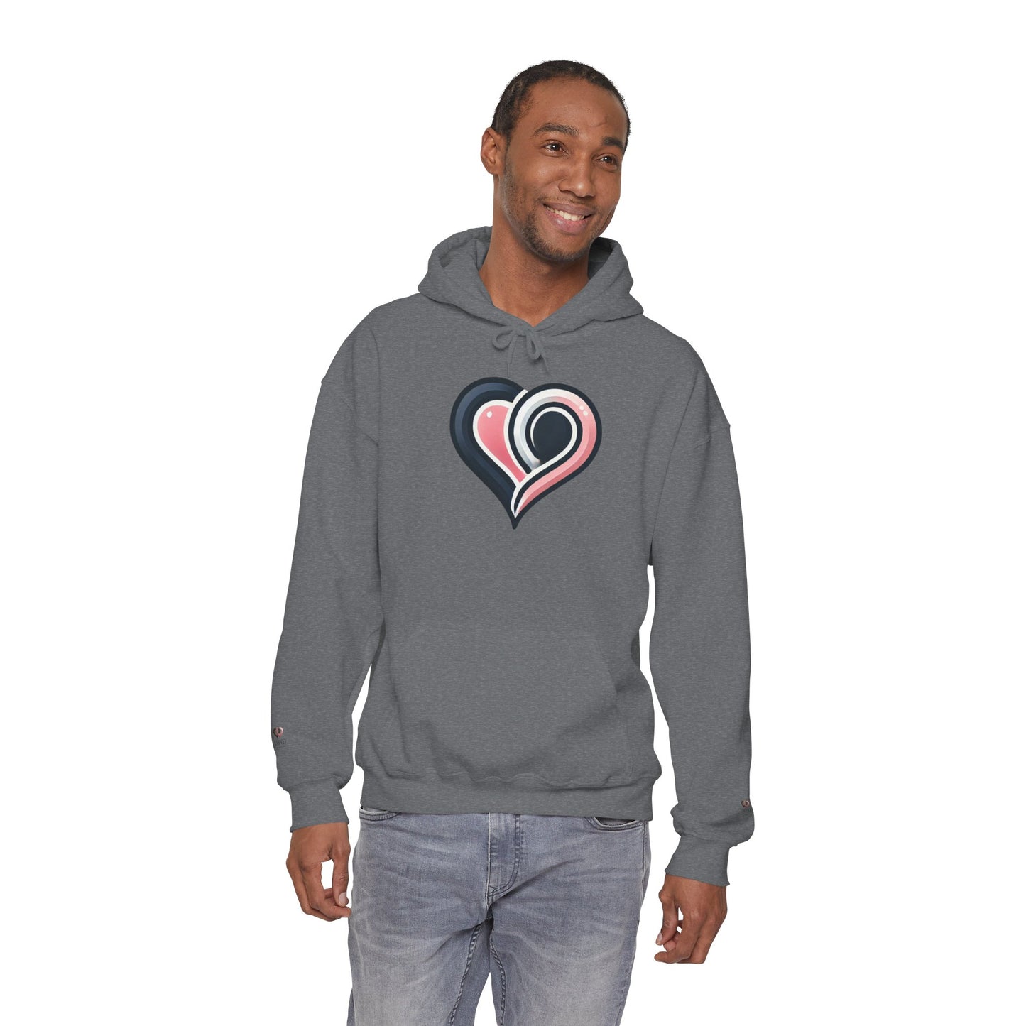 Cozy Heart Design Unisex Hoodie, Perfect for Valentine's Day, Gift for Couples, Love Apparel, Casual Comfort, Everyday Wear
