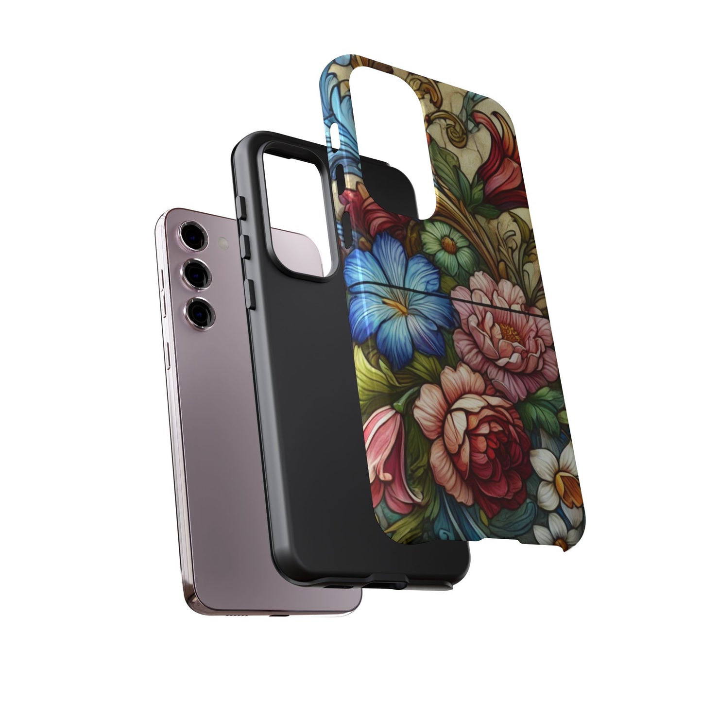 Floral Phone Case, Tough Cases with Colorful Floral Design, Gift for Her, Elegant Phone Cover, Spring Vibes, Unique Design