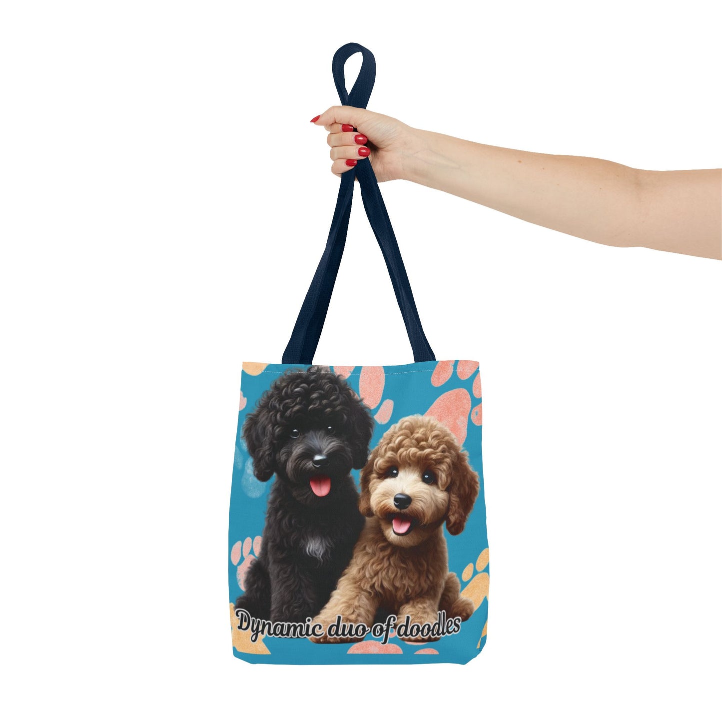 Doodle Puppies Paw Print Tote Bag | All-Over Print