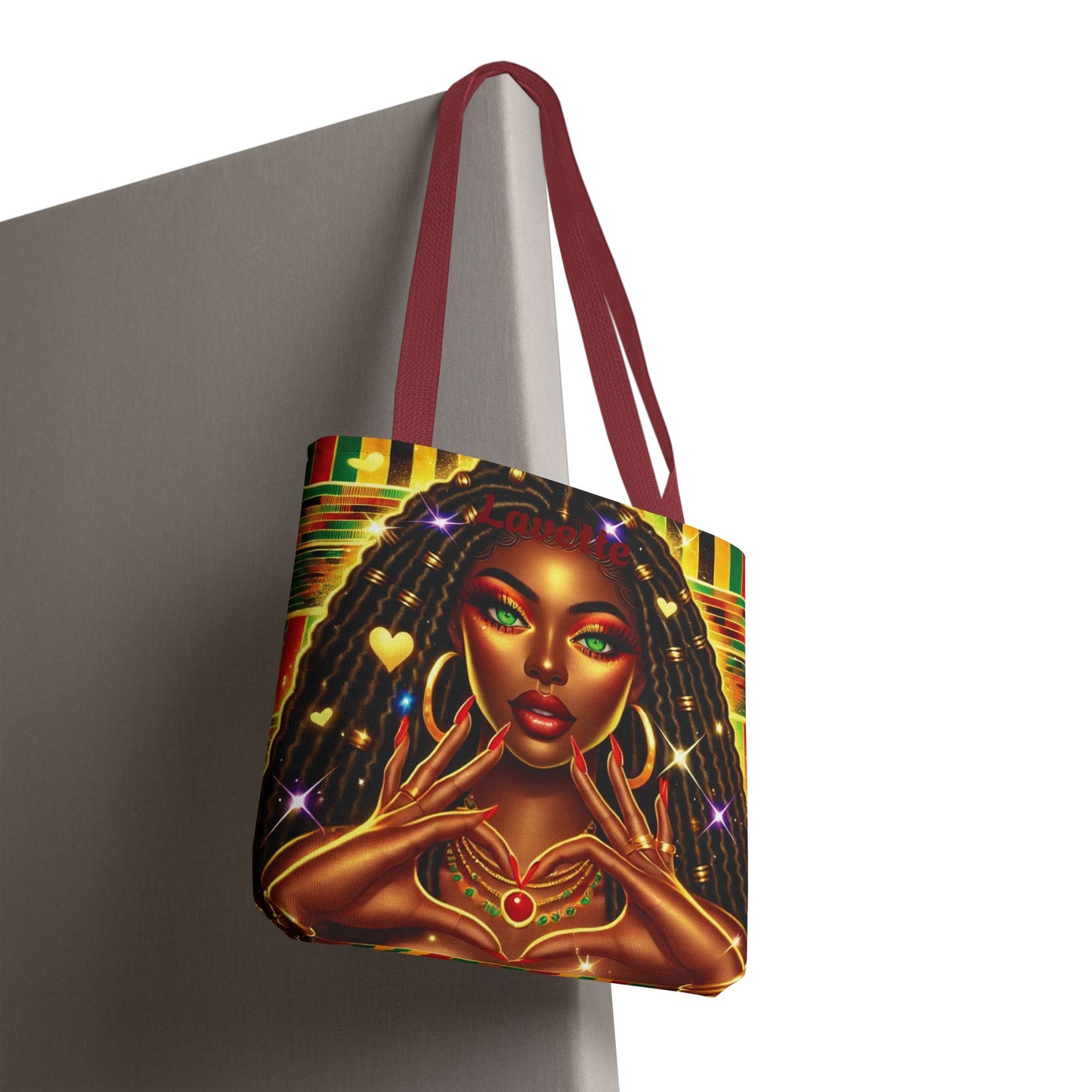 Goddess with locs Tote Bag | Afrocentric Art, Vibrant Portrait