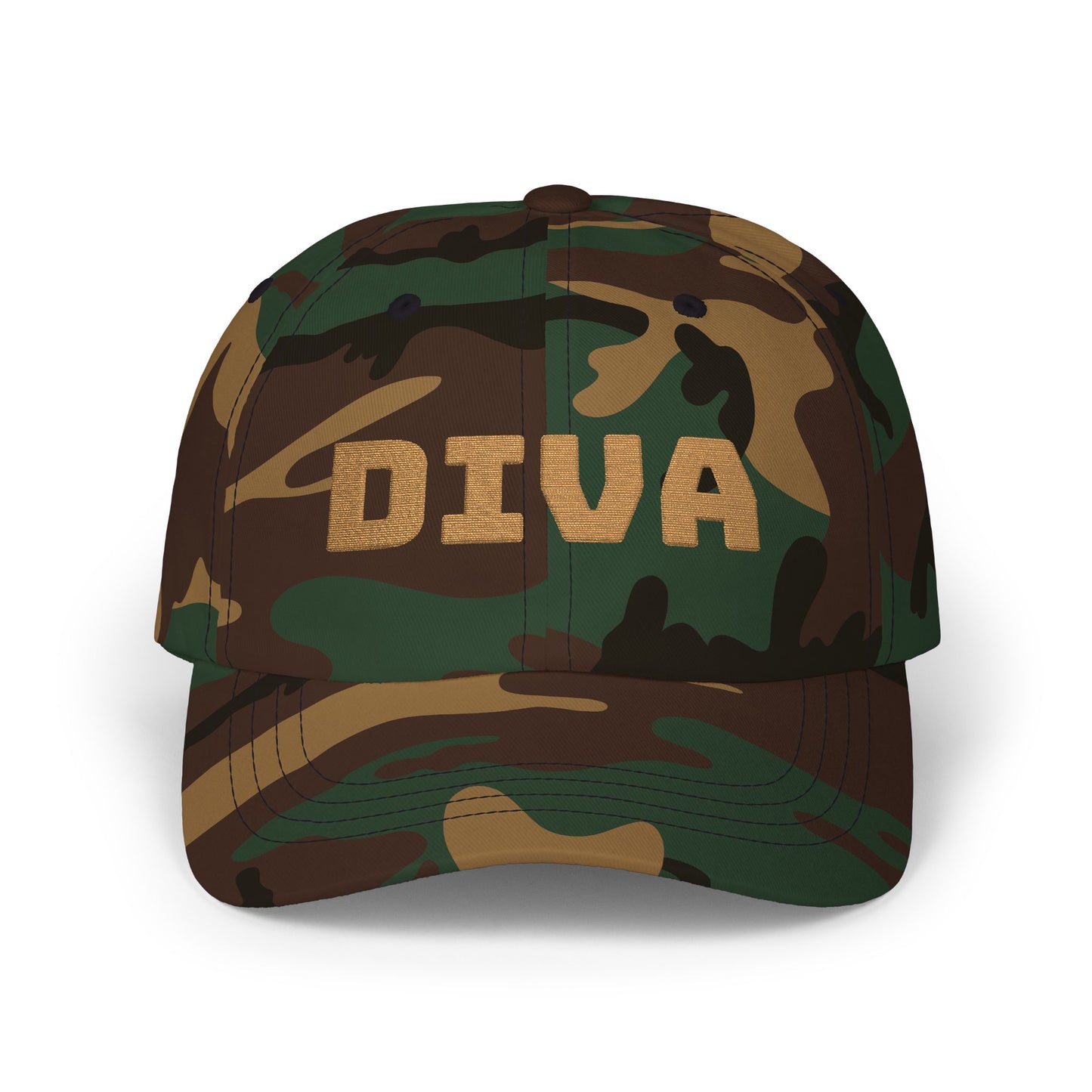 Diva Classic Dad Cap, Trendy White Hat, Casual Wear, Gift for Her, Stylish Sun Hat, Perfect for Summer Days