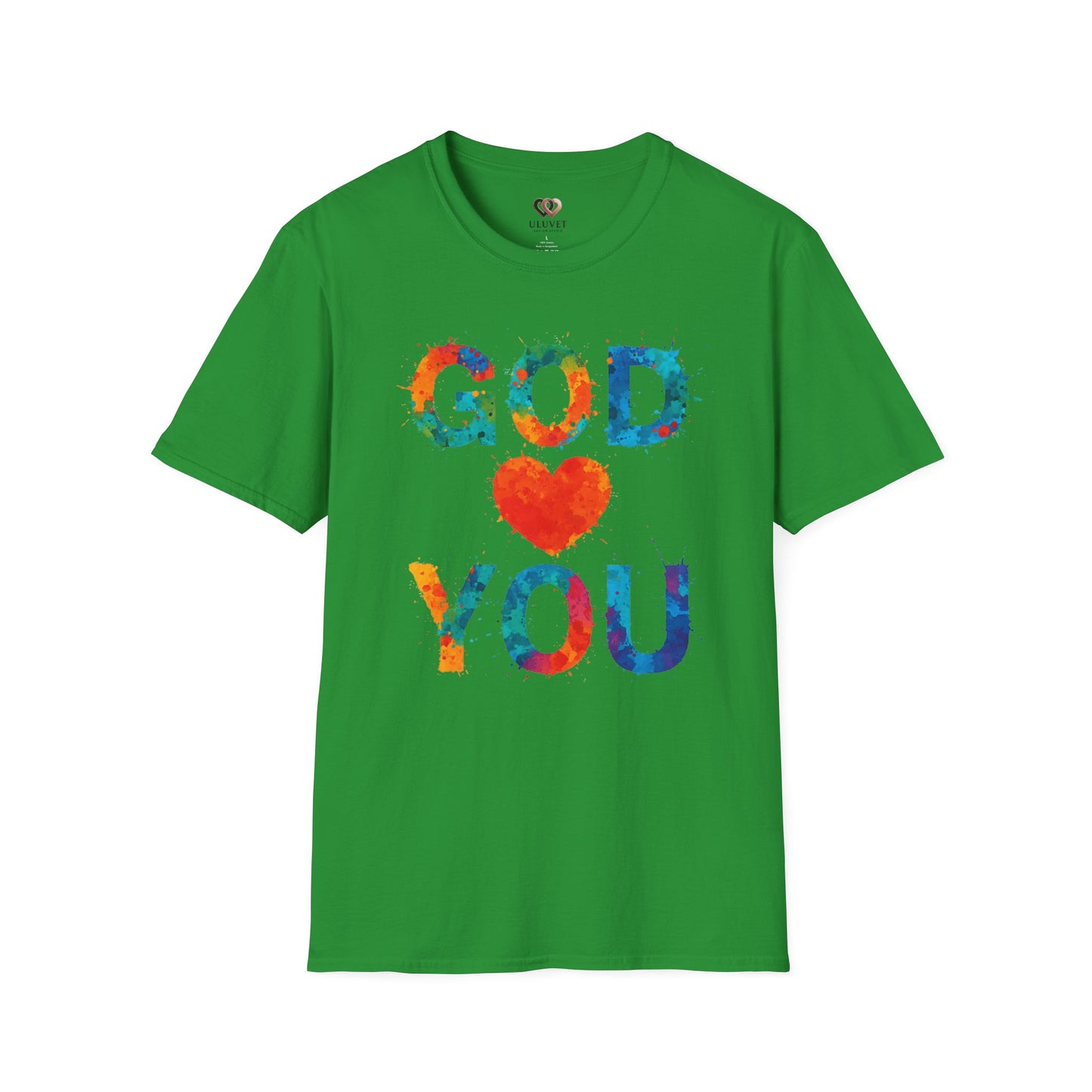 Colorful "God Loves You" Unisex T-Shirt, Inspirational Gift for Faith, Christian Apparel, Religious Tees, Everyday Wear, Uplifting Shirt