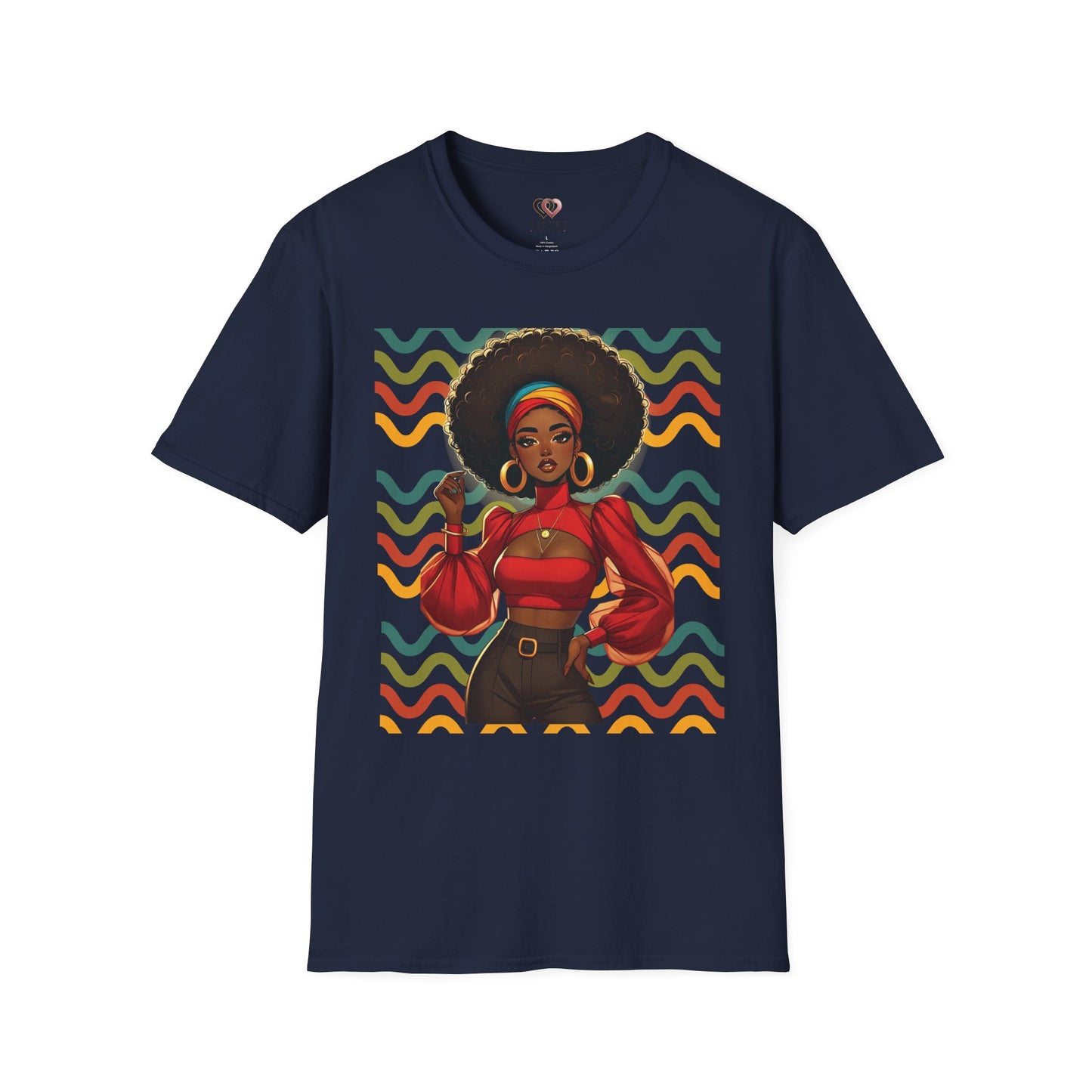 Afro Puff Fashion Tee — Retro Vibes Black Girl Magic T-Shirt