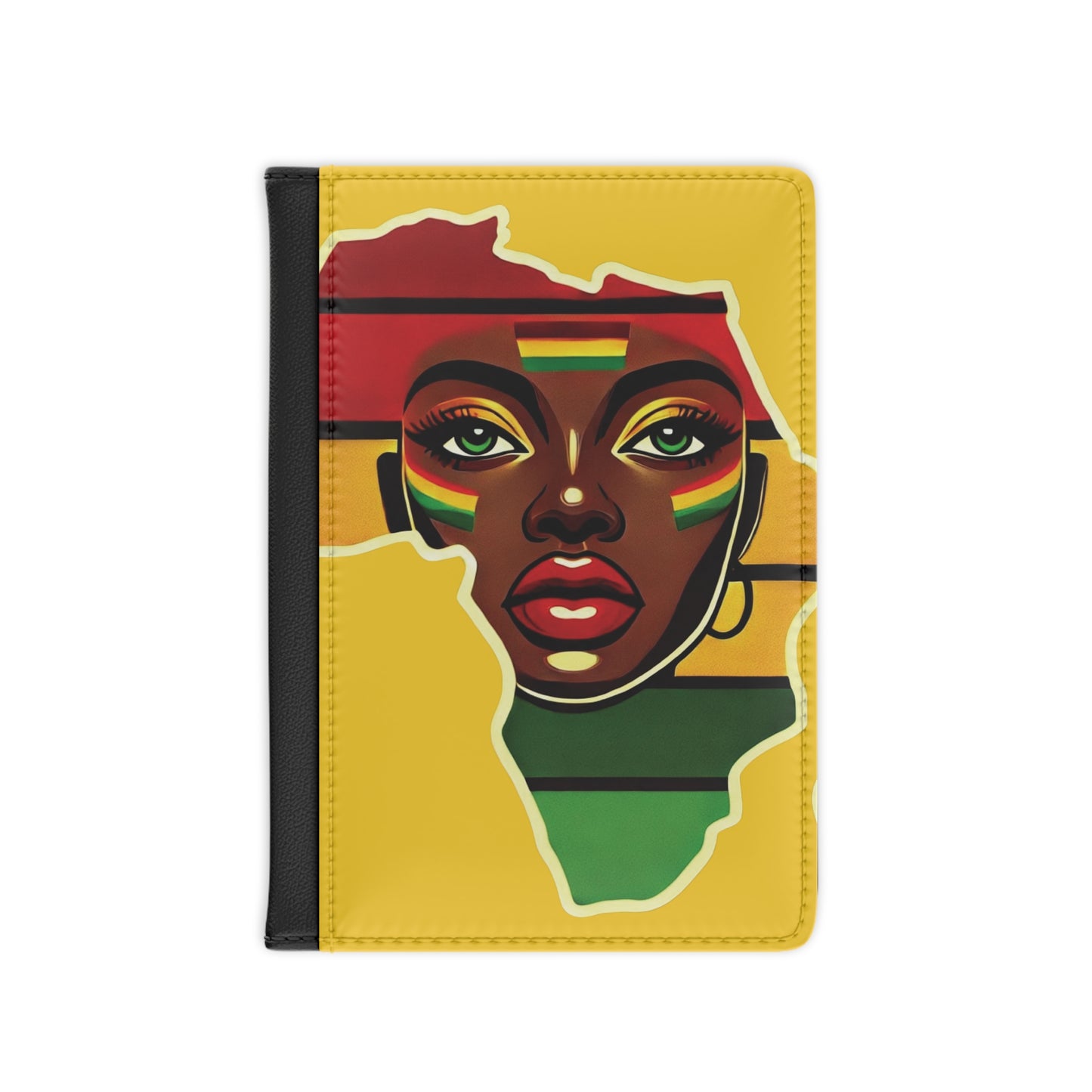 African Map Woman Passport Cover | Pan-African Colors Travel Accessory