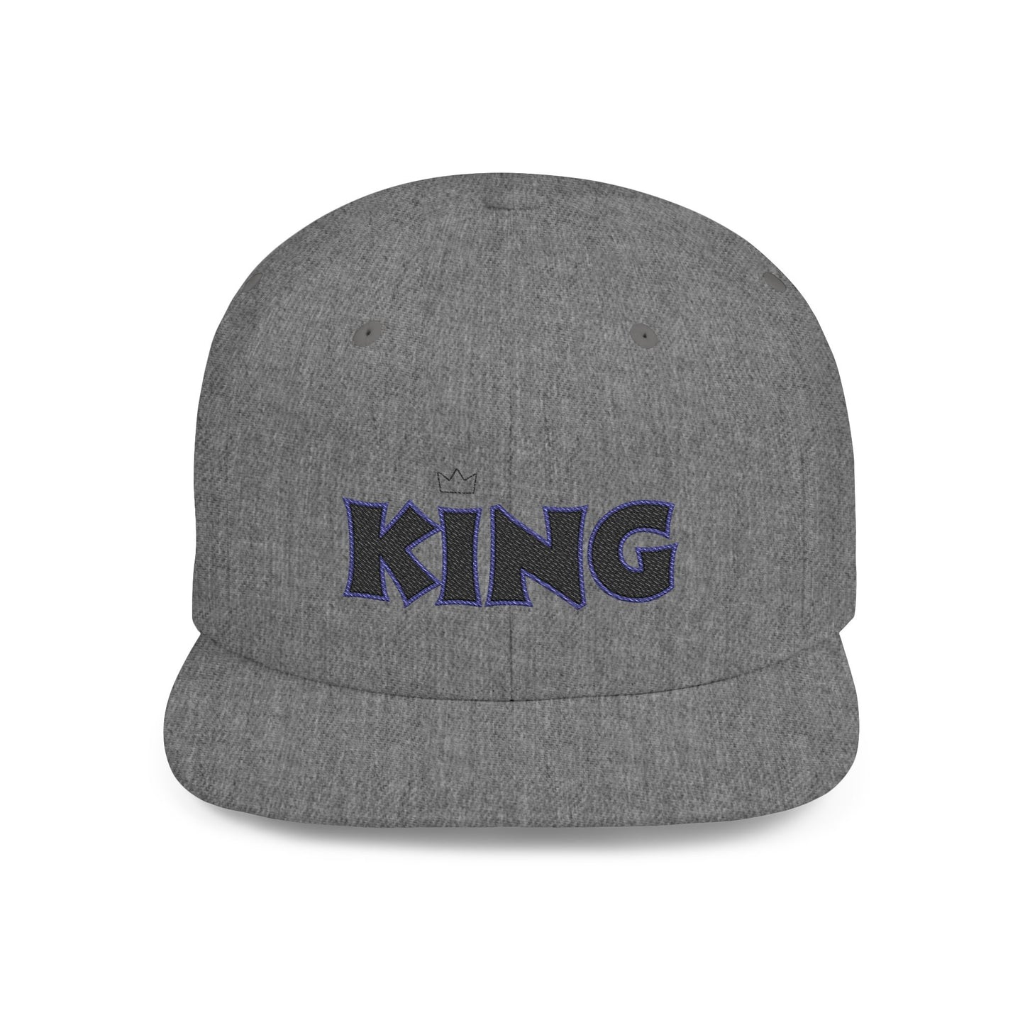 King Flat Bill Snapback Hat, Trendy Cap for Men, Streetwear Fashion, Gift for Him, Birthday or Father's Day Present