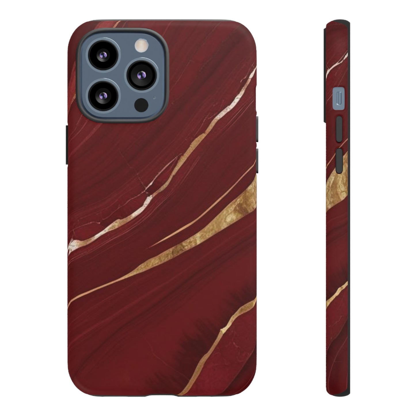 Elegant Red Marble Phone Case - Tough Cases, Stylish Phone Cover, Gift for Her, Luxe Cellphone Protection, Modern Accessories