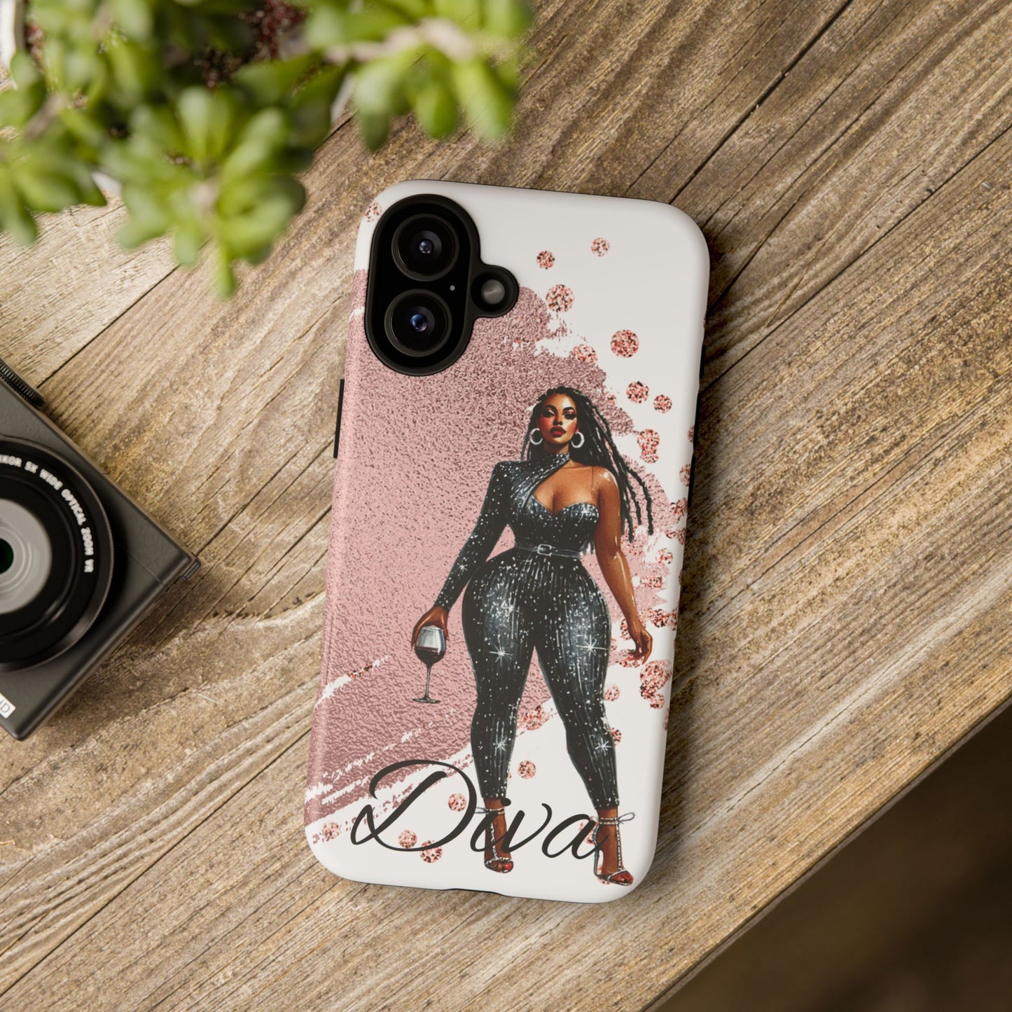 Glamorous Diva Cell Phone Case, Stylish Female Beauty Cover, Tough Cases for Women, Fabulous Girl Boss Accessories, Fashionable Lady Phone