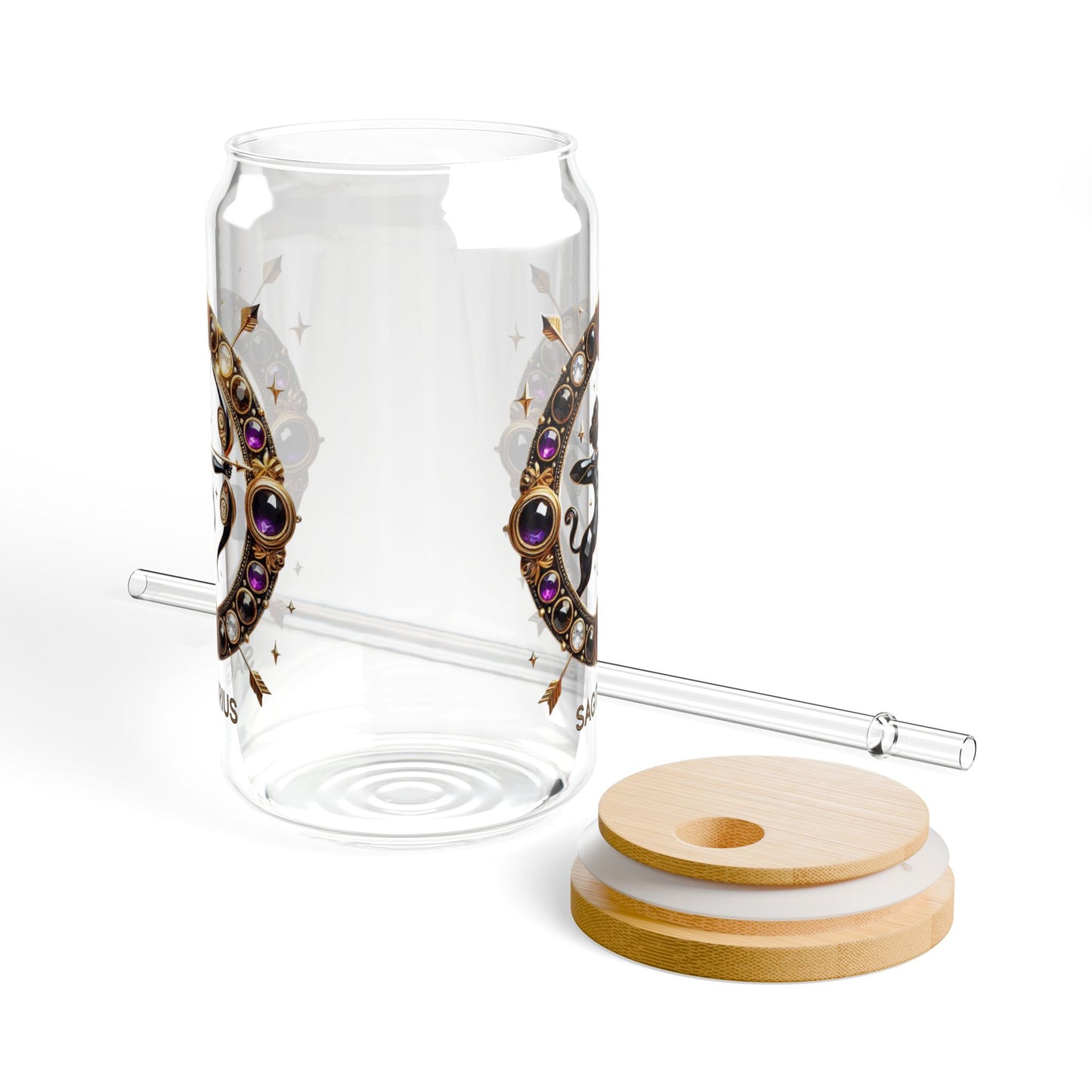 Astrology Sipper Glass, Zodiac Mug, Sagittarius Drinkware, Personalized Gift, Horoscope Cup