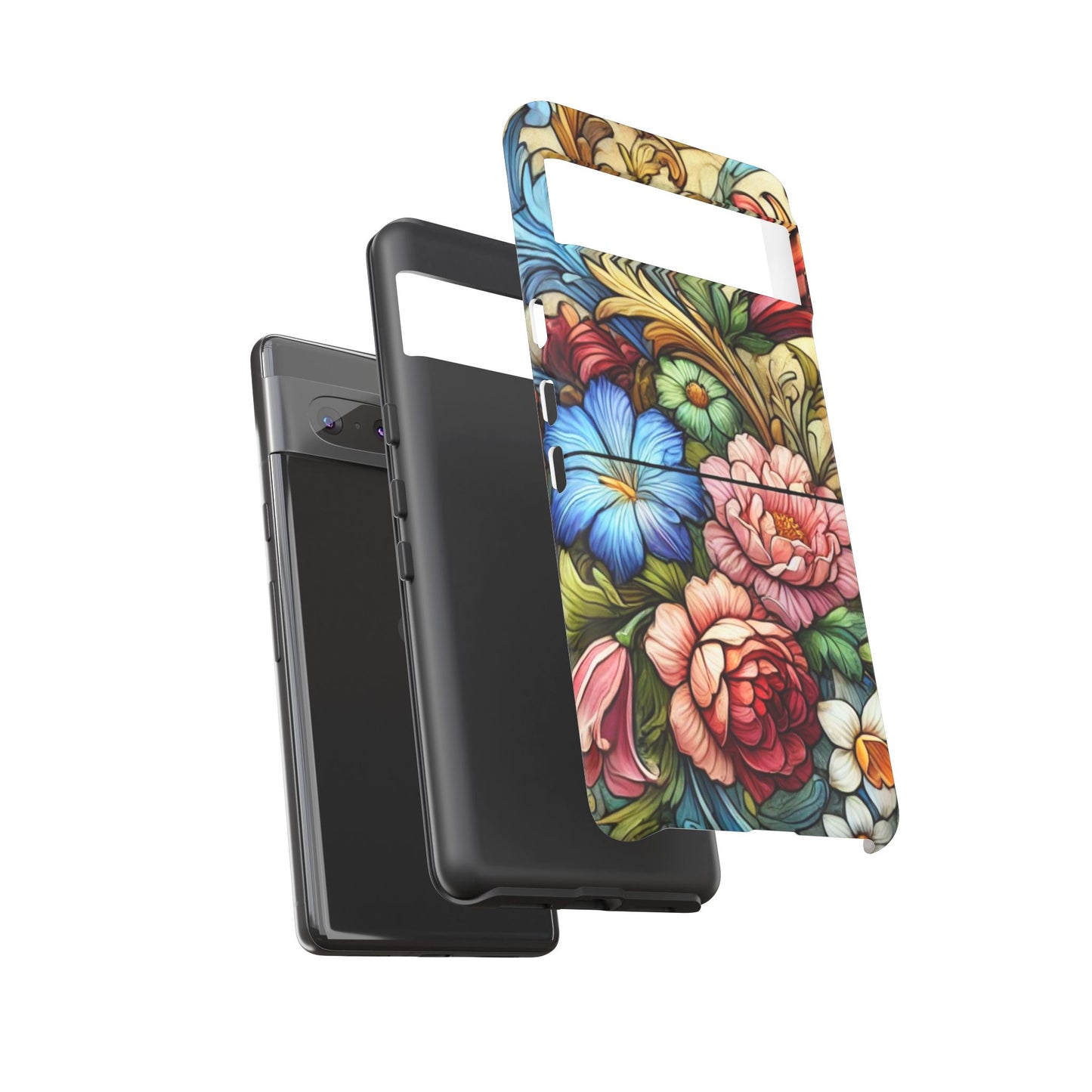 Floral Phone Case, Tough Cases with Colorful Floral Design, Gift for Her, Elegant Phone Cover, Spring Vibes, Unique Design