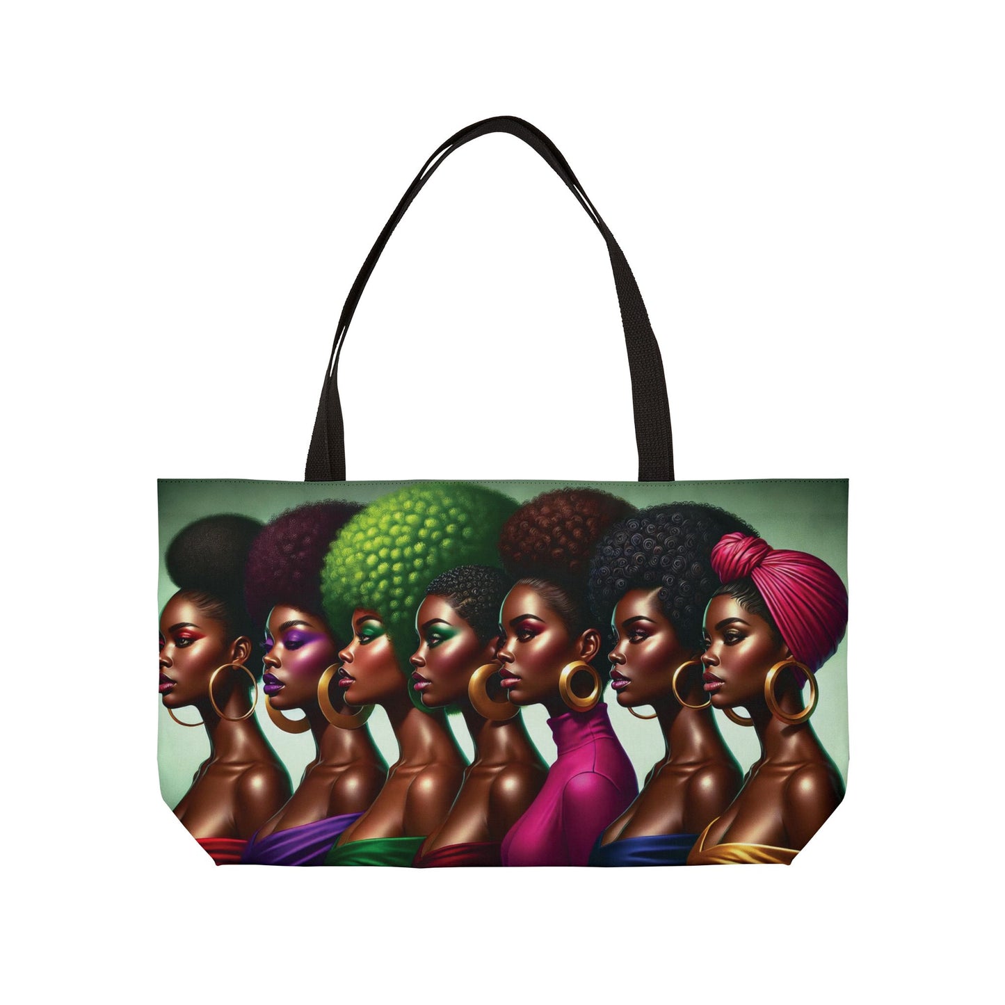 Afrocentric Women Weekender Tote Bag | Colorful Headwraps