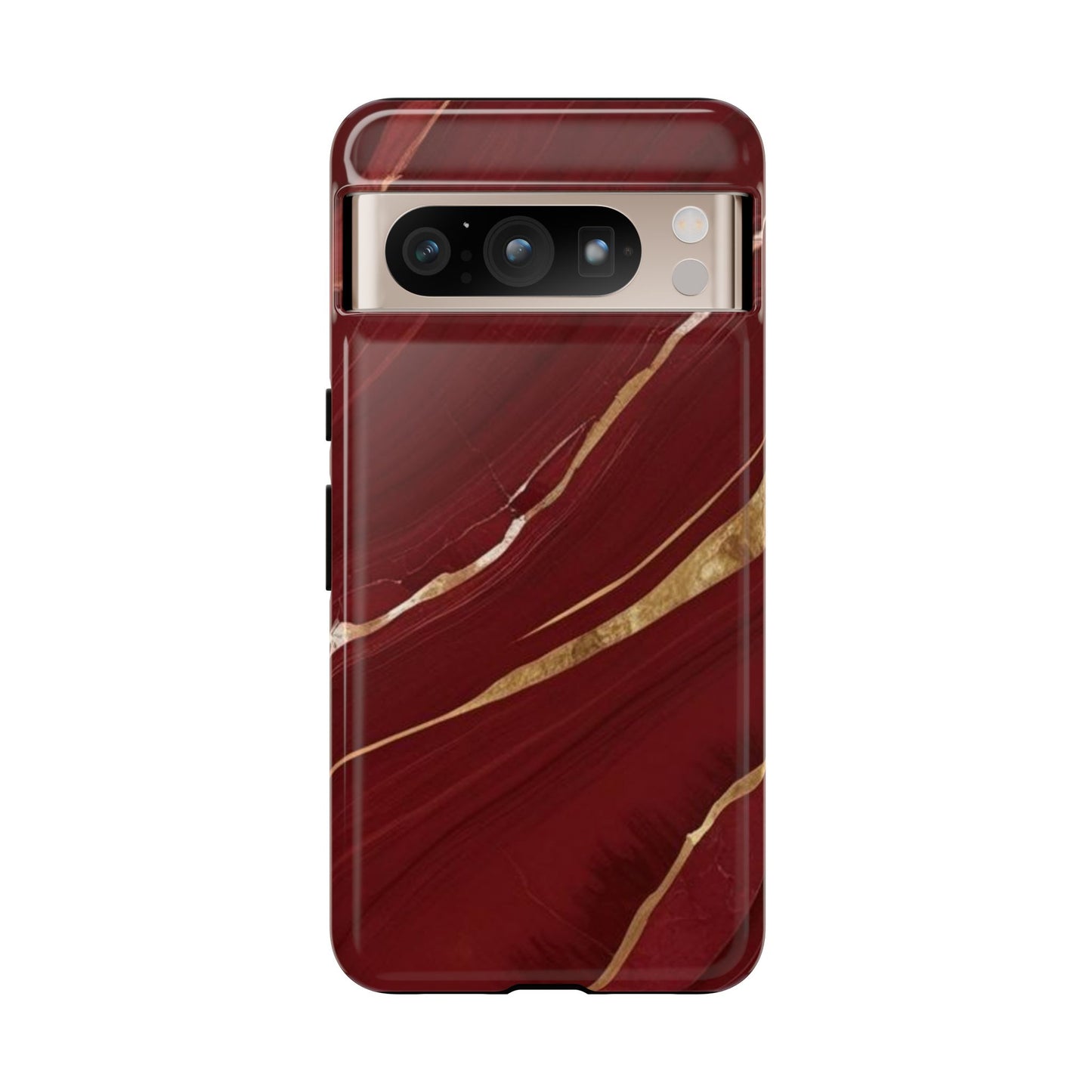 Elegant Red Marble Phone Case - Tough Cases, Stylish Phone Cover, Gift for Her, Luxe Cellphone Protection, Modern Accessories
