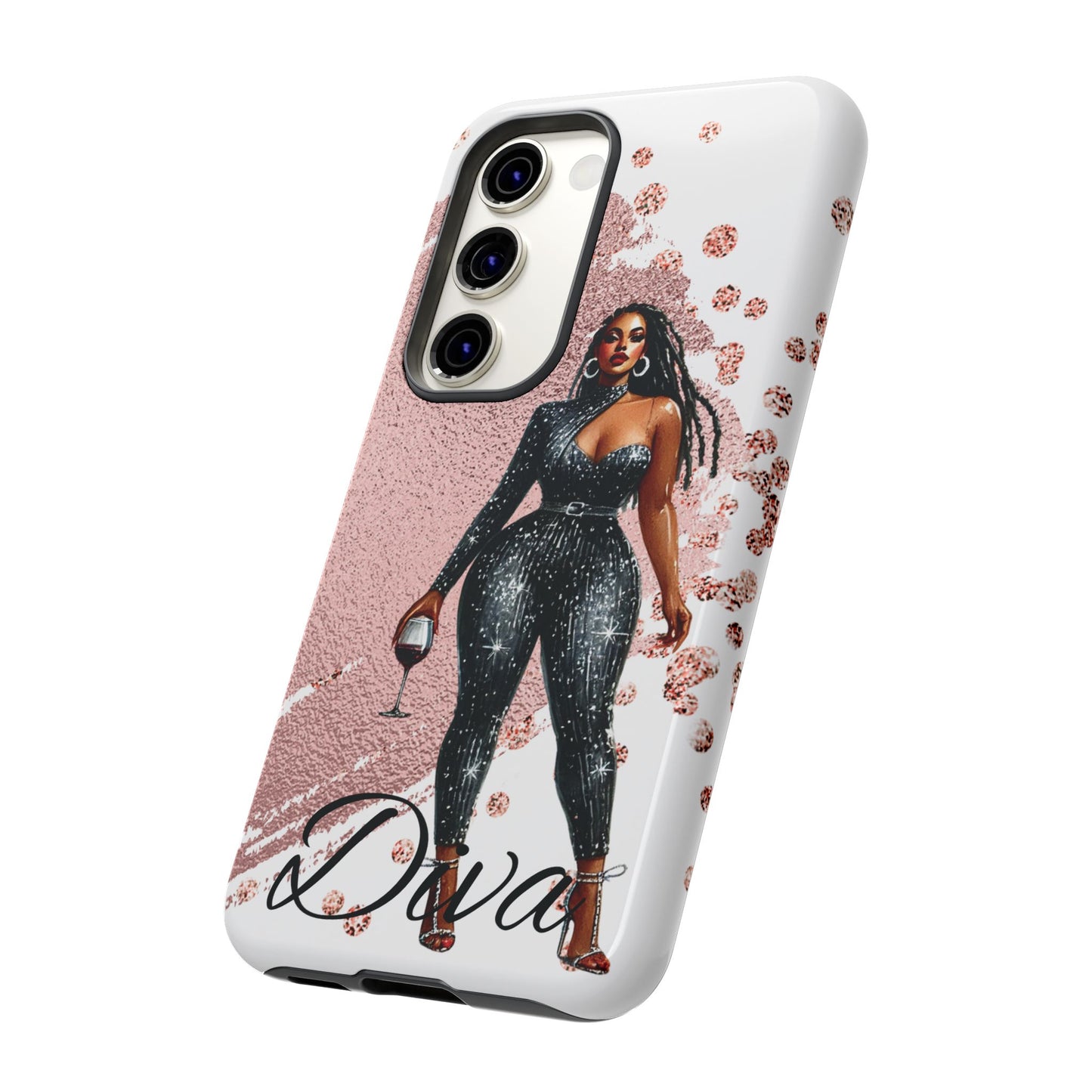 Glamorous Diva Cell Phone Case, Stylish Female Beauty Cover, Tough Cases for Women, Fabulous Girl Boss Accessories, Fashionable Lady Phone