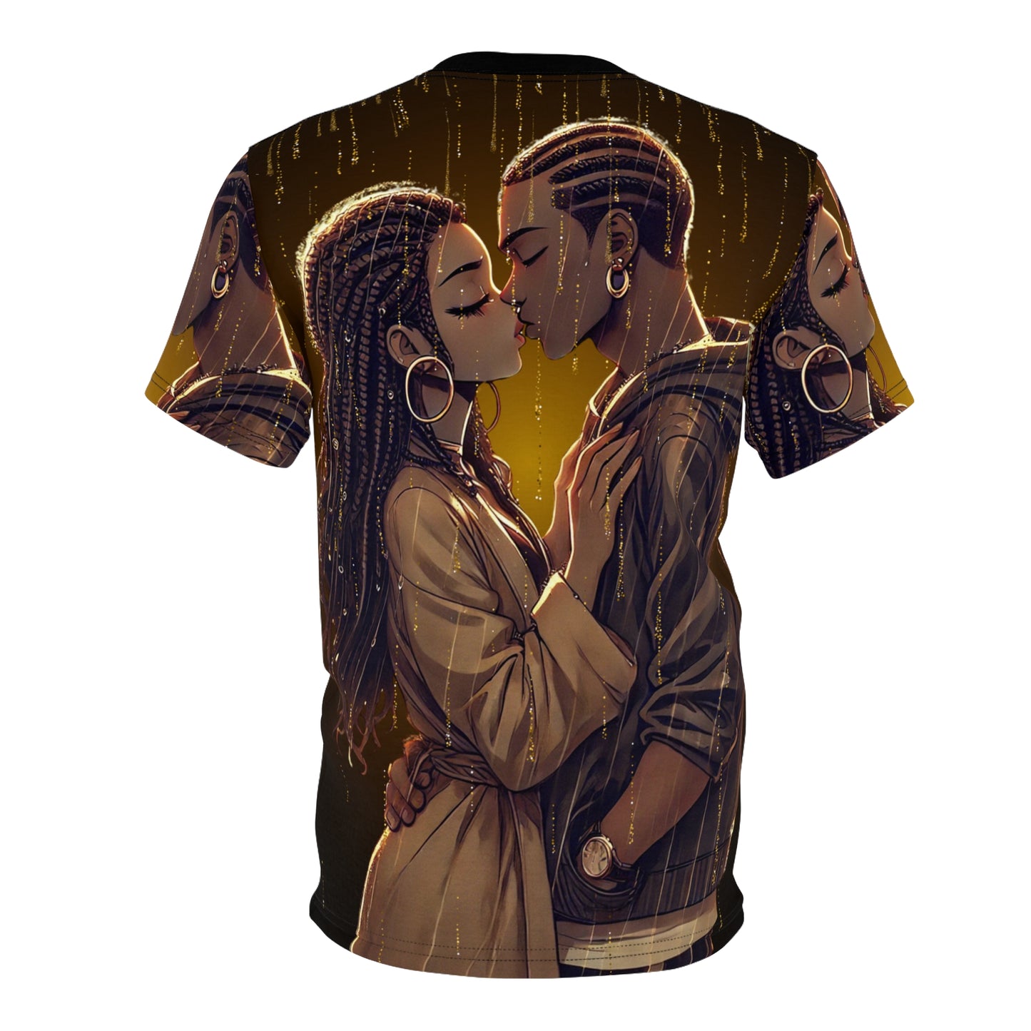 Romantic Couple Kiss Tee - All-Over Print Urban Love Shirt