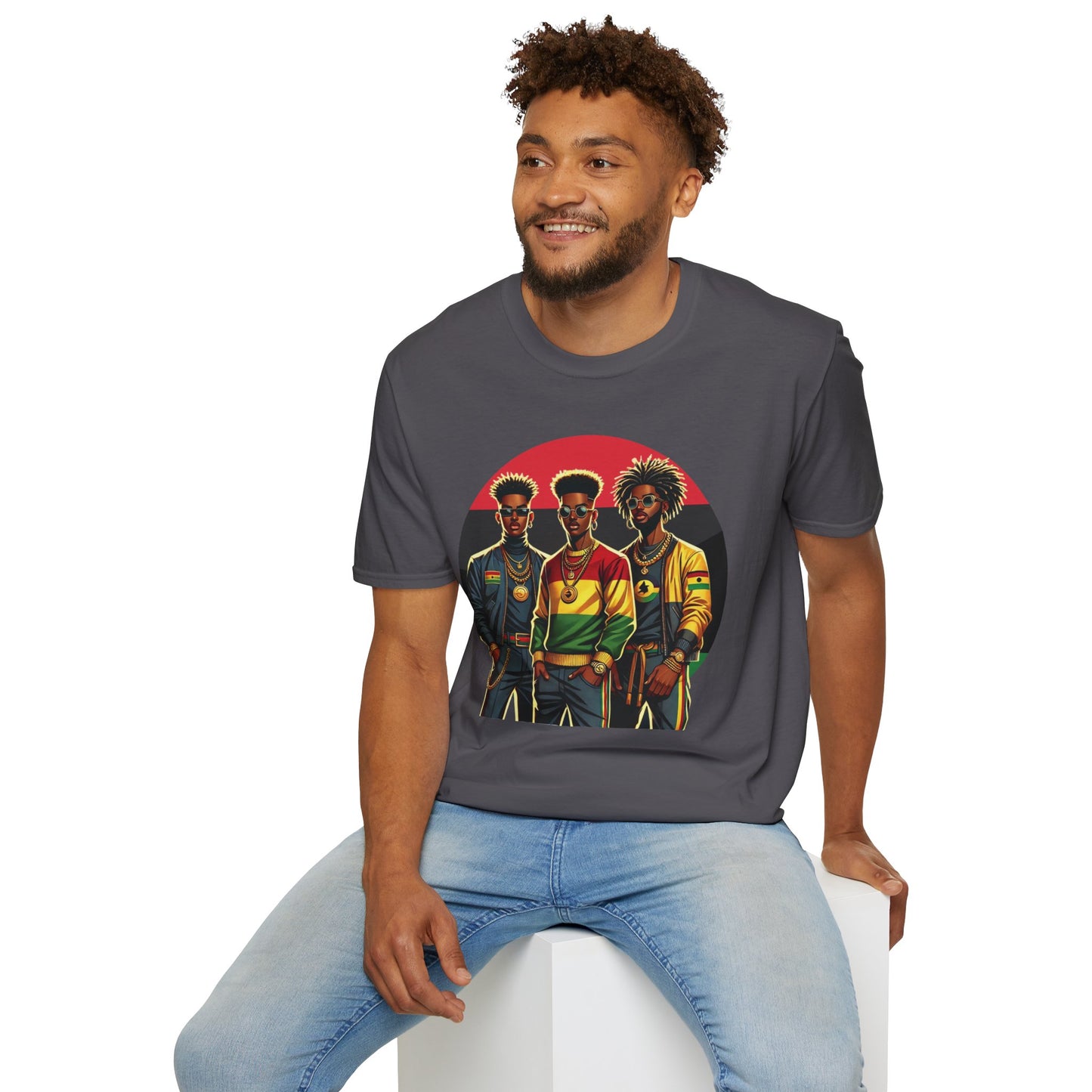 Reggae Roots Trio T-Shirt — Afrocentric Rasta Style Graphic Tee