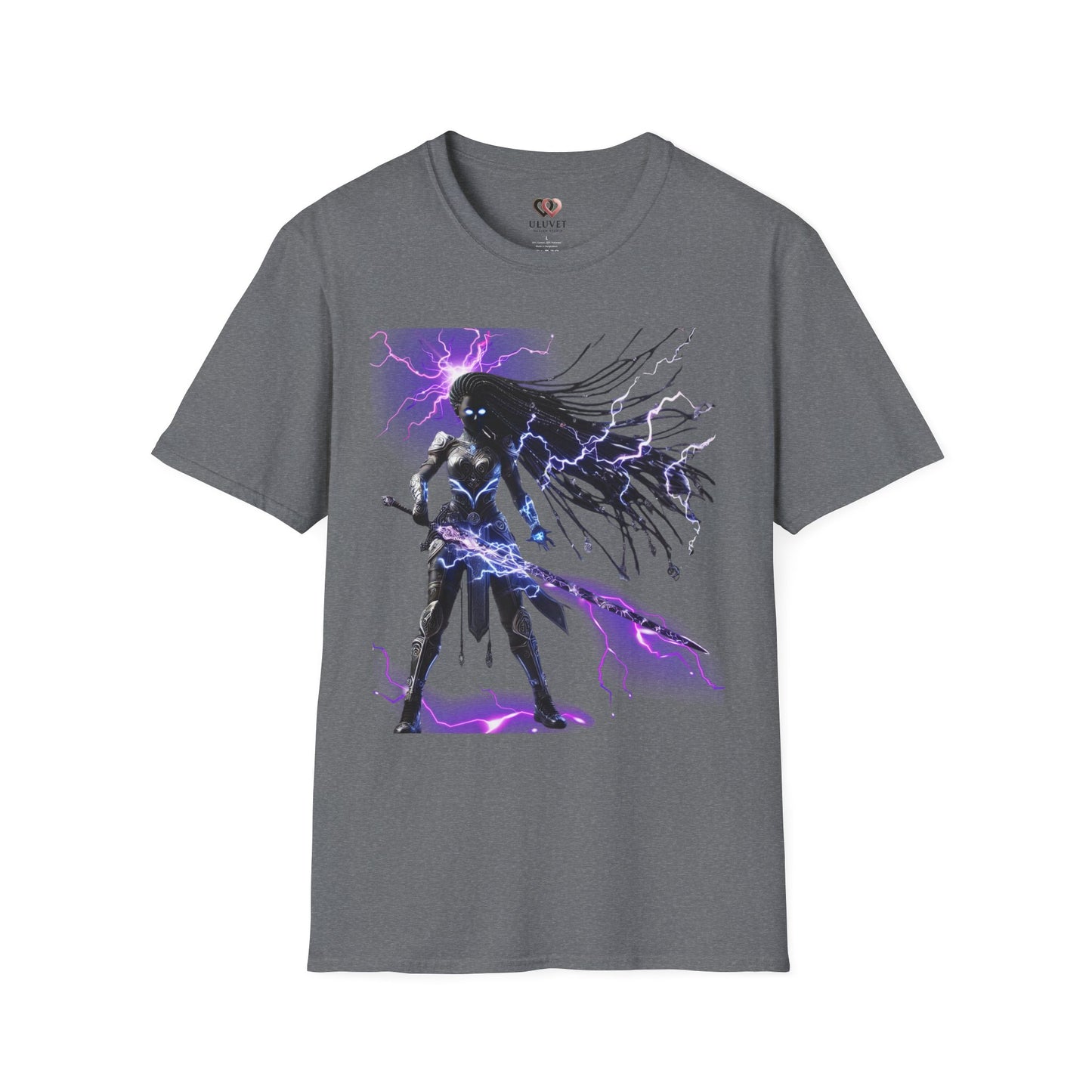 Electrifying Warrior T-Shirt - Unisex Softstyle Tee, Anime Apparel, Boutiques, Gifts for Gamers, Birthday Present, Casual Wear