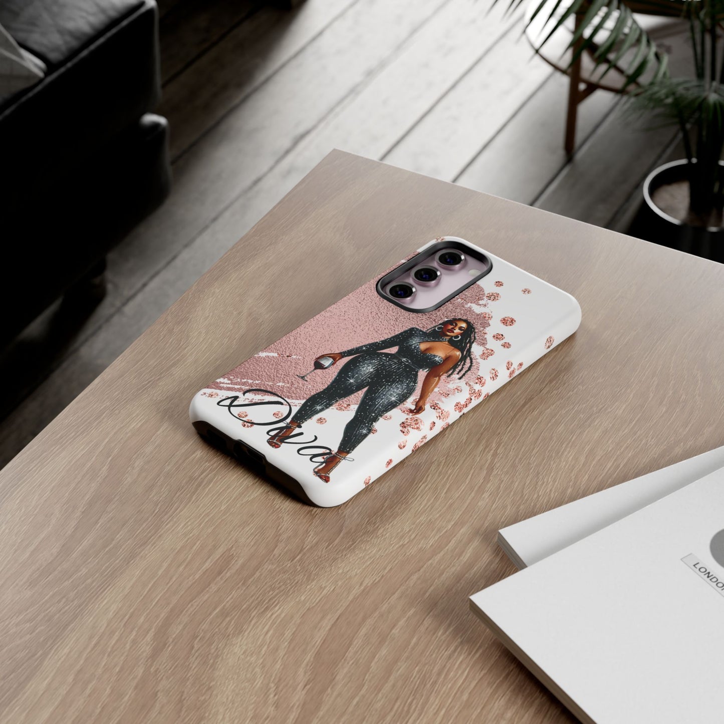 Glamorous Diva Cell Phone Case, Stylish Female Beauty Cover, Tough Cases for Women, Fabulous Girl Boss Accessories, Fashionable Lady Phone