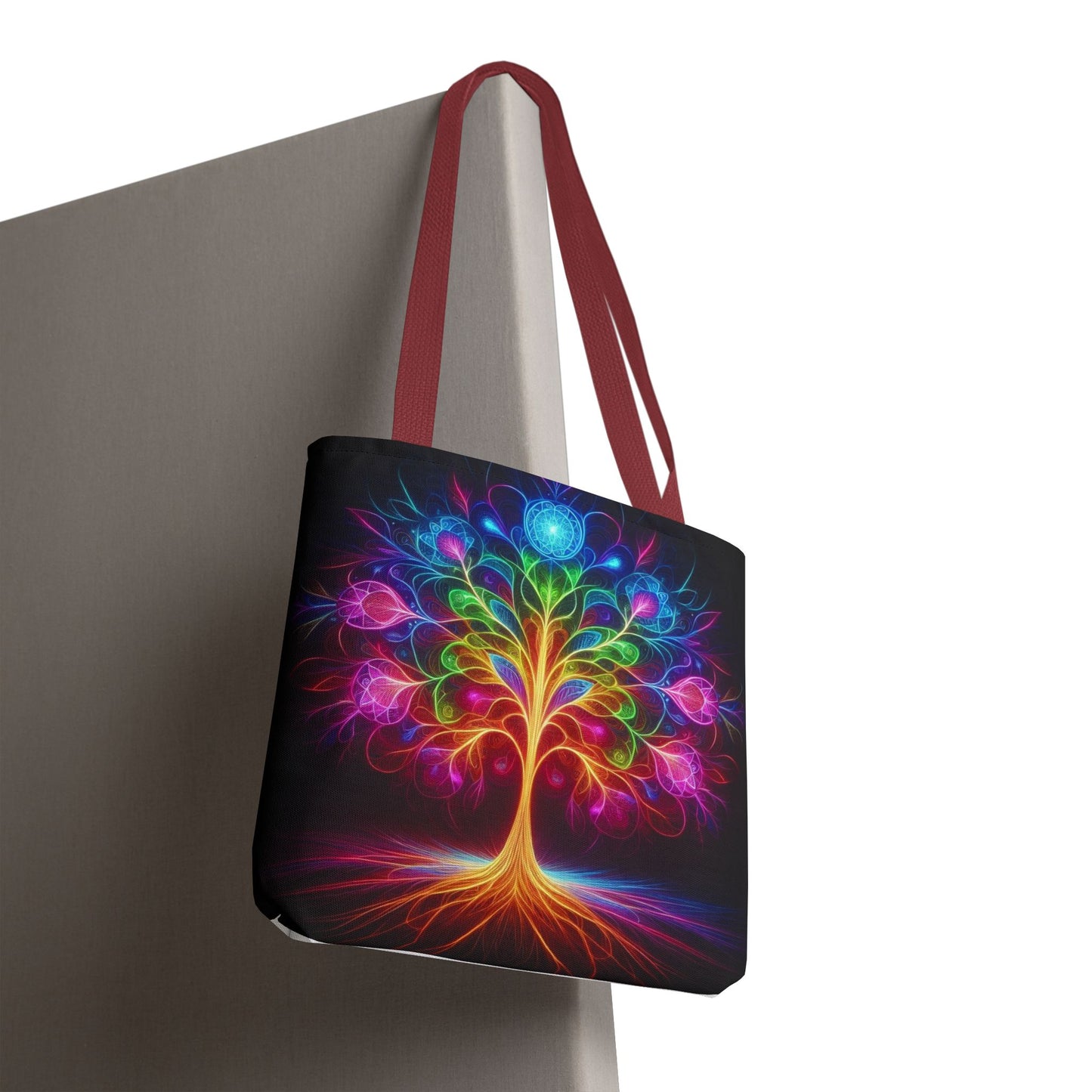 Colorful Tree of Life Tote Bag, Eco-Friendly Shopping Bag, Bohemian Style, Gift for Nature Lovers, Festival Bag