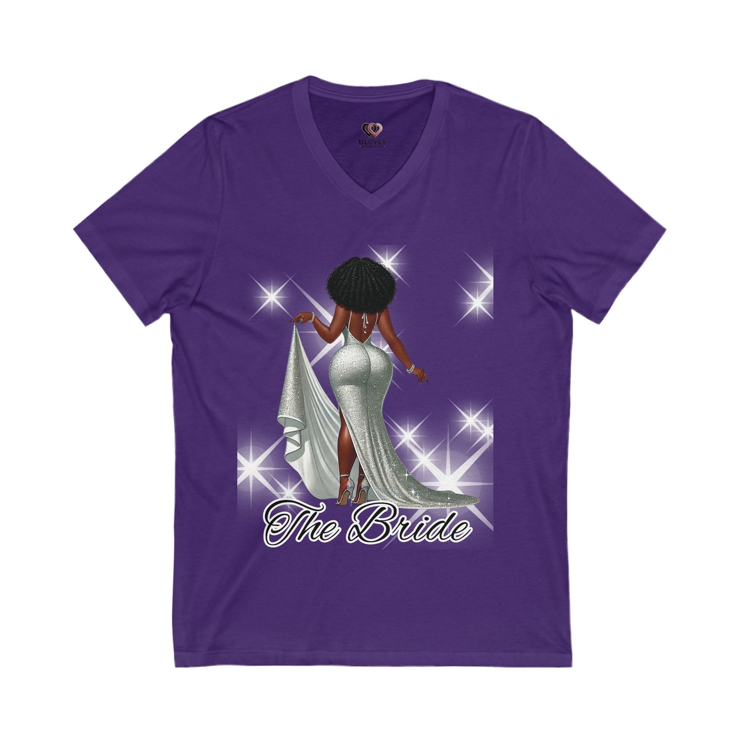 Bridal V-Neck Tee, Elegant Bride Shirt for Weddings, Bride Gift, Bridal Shower Outfit, Anniversary Gift, Bachelorette Party