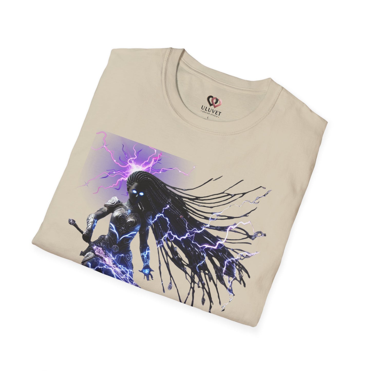 Electrifying Warrior T-Shirt - Unisex Softstyle Tee, Anime Apparel, Boutiques, Gifts for Gamers, Birthday Present, Casual Wear