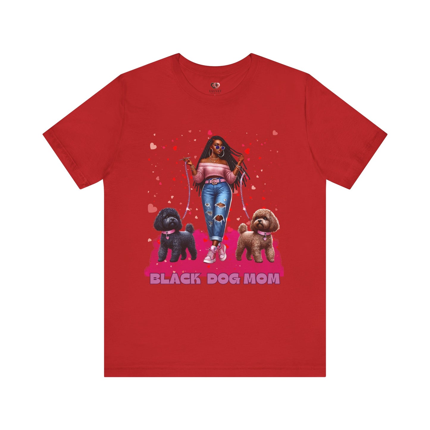 Black Dog Mom Tee, Cute Dog Lover Shirt, Pet Owner Gift, Valentine's Day Gift, Dog Mom Apparel, Animal Lover T-Shirt, Casual Style