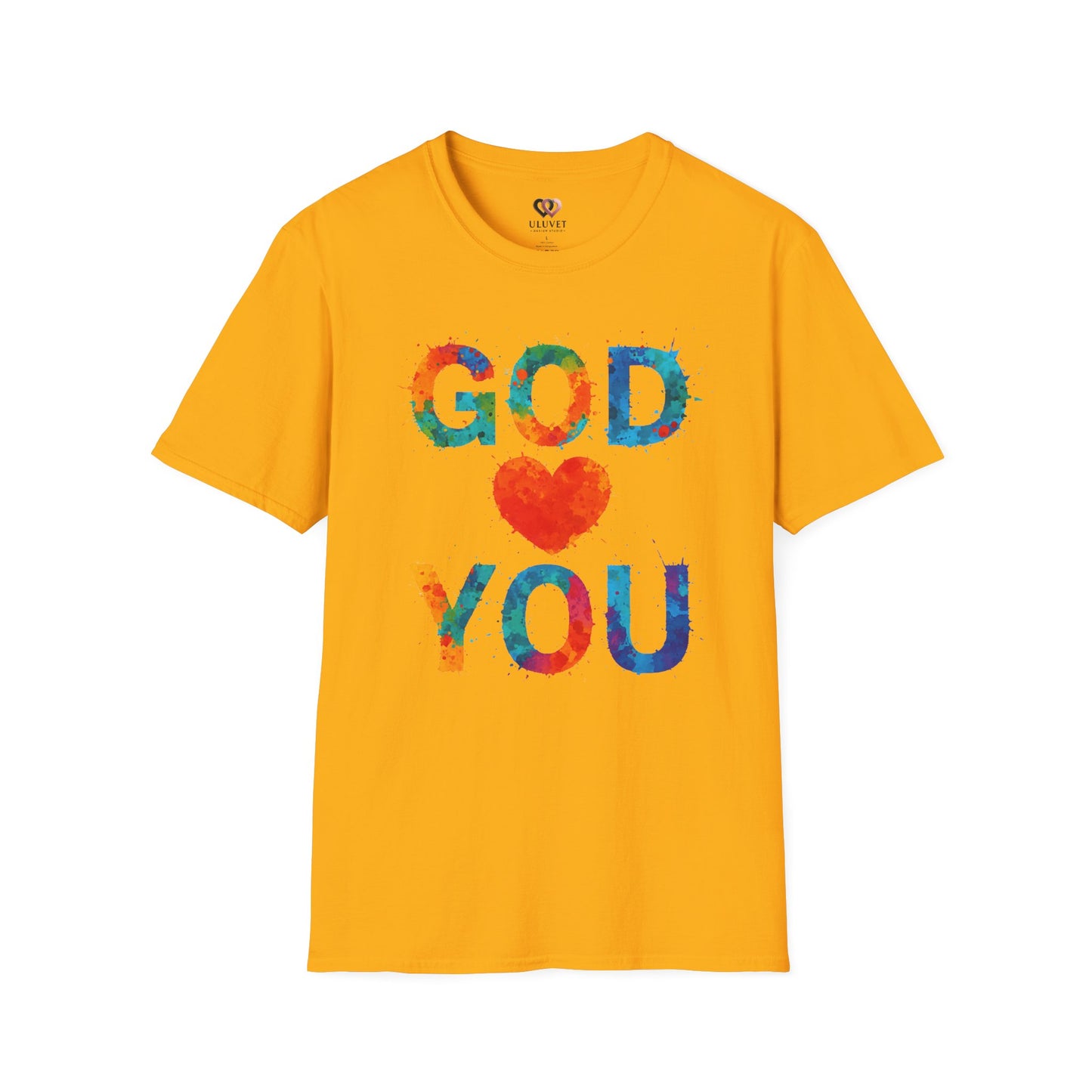 Colorful "God Loves You" Unisex T-Shirt, Inspirational Gift for Faith, Christian Apparel, Religious Tees, Everyday Wear, Uplifting Shirt