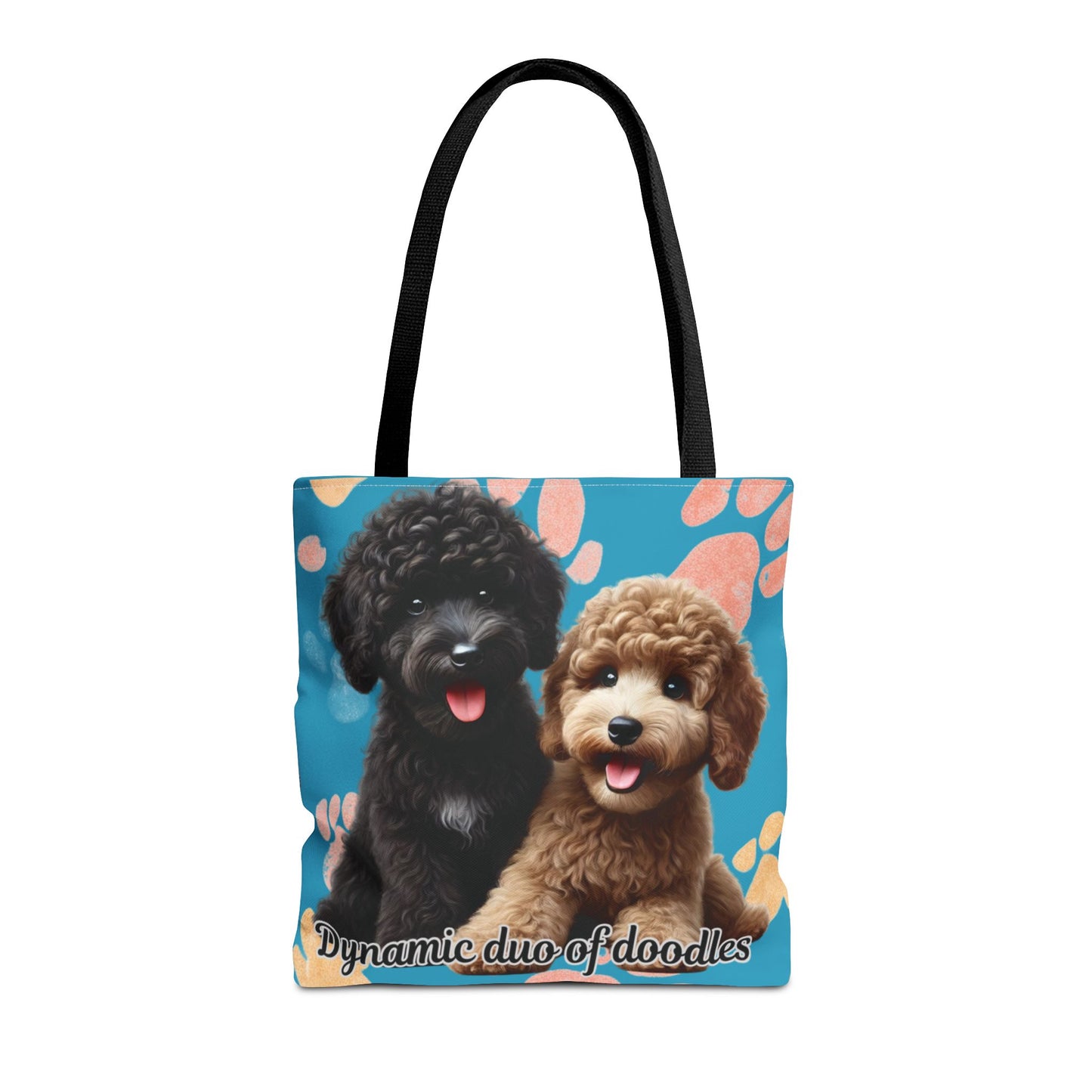 Doodle Puppies Paw Print Tote Bag | All-Over Print
