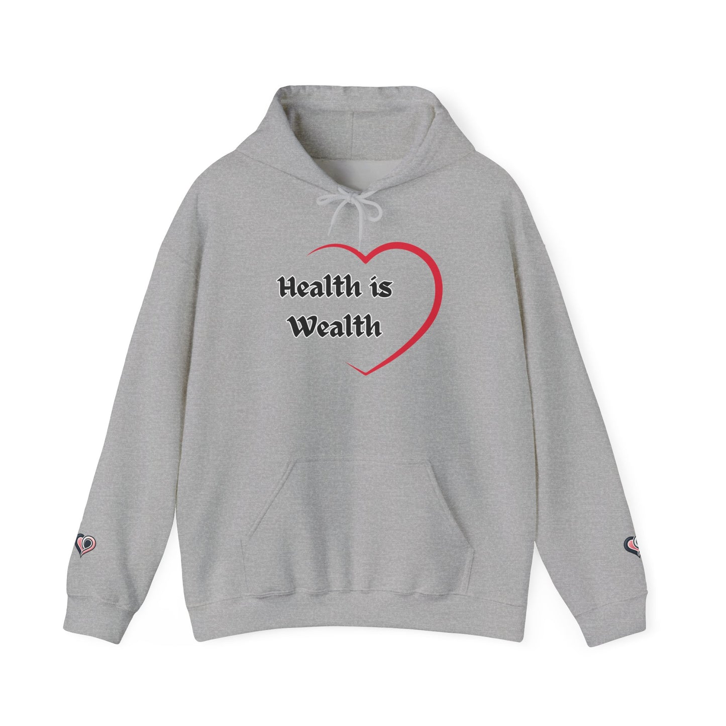 Health is Wealth Hoodie, Motivational Sweatshirt, Unisex Pullover, Fitness Gift, Cozy Lounge Wear