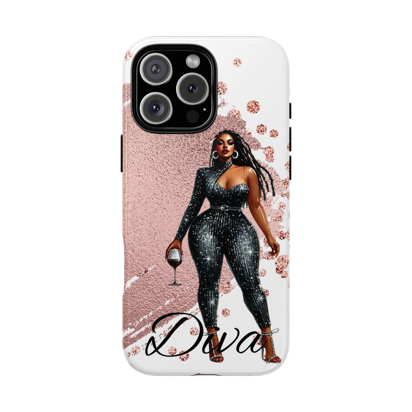 Glamorous Diva Cell Phone Case, Stylish Female Beauty Cover, Tough Cases for Women, Fabulous Girl Boss Accessories, Fashionable Lady Phone