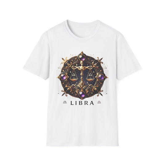 Libra Zodiac Graphic T-Shirt, Astrology Tee for Horoscope Lovers, Astrology Birthday Gift, Unisex Softstyle Shirt, Libra Season Apparel