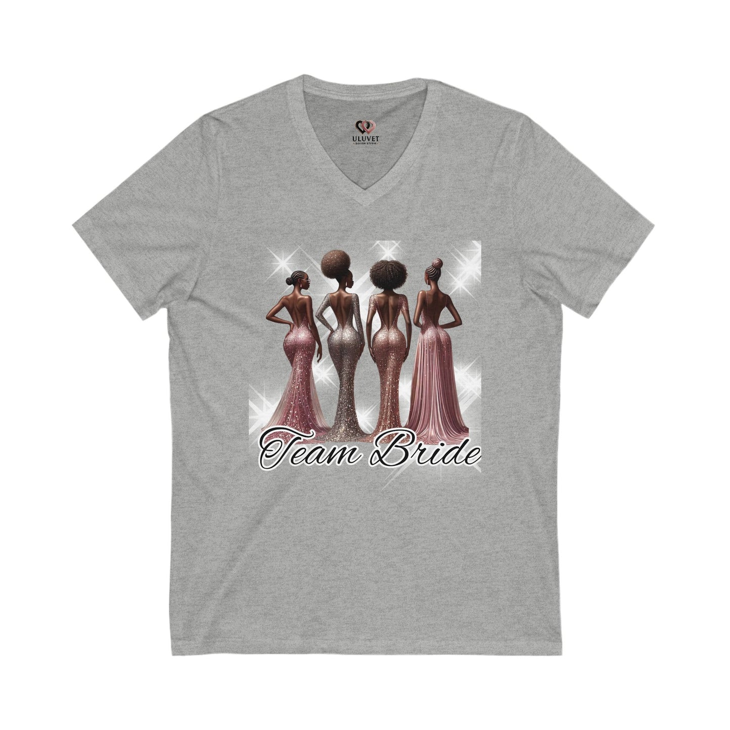 Team Bride Unisex V-Neck Tee, Bridal Party Shirt, Wedding Celebration Tee, Bachelorette Party Gift, Bridal Shower Outfit