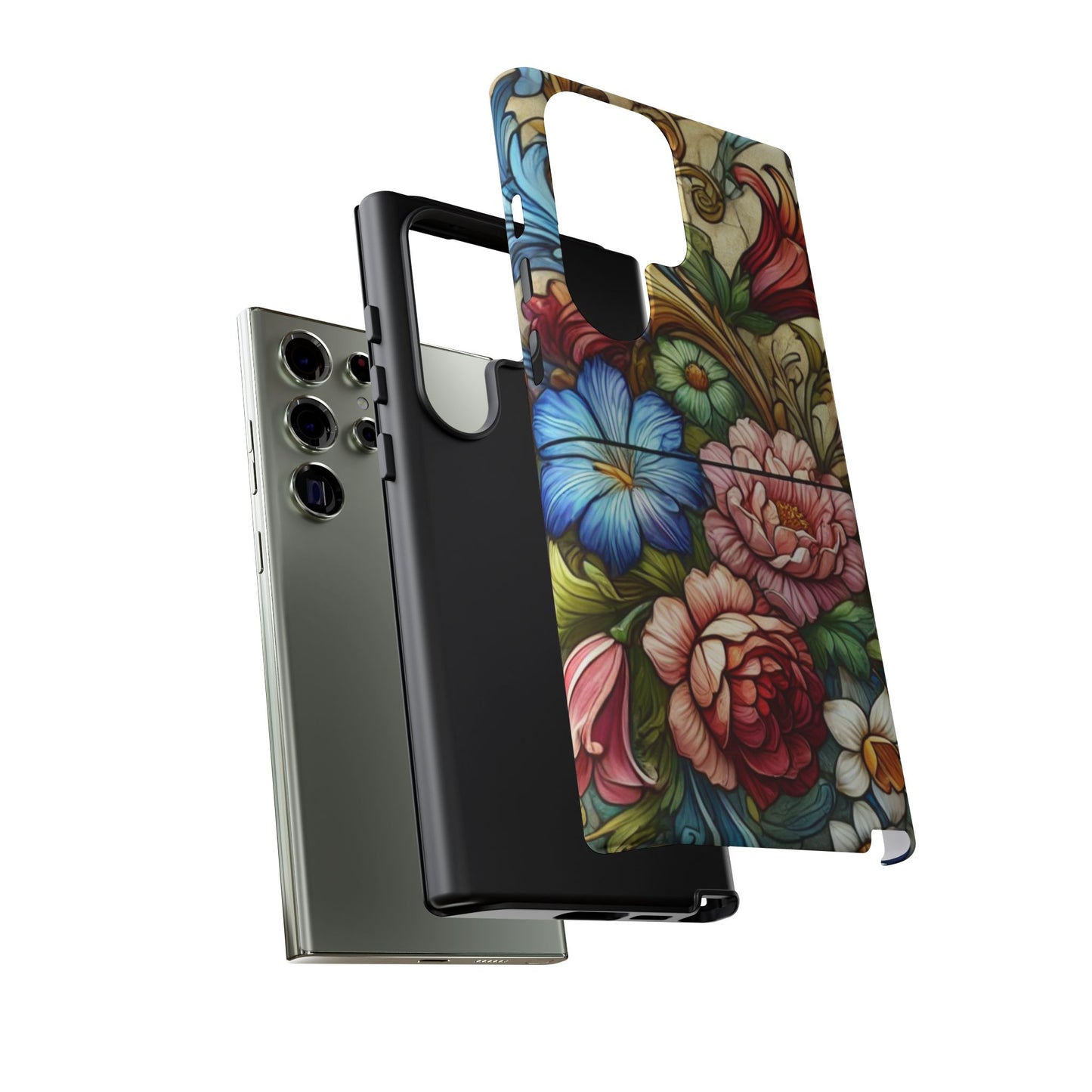 Floral Phone Case, Tough Cases with Colorful Floral Design, Gift for Her, Elegant Phone Cover, Spring Vibes, Unique Design