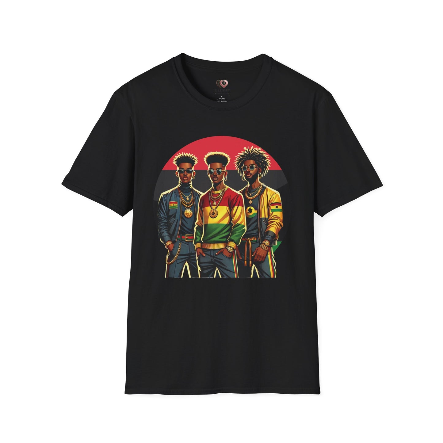Reggae Roots Trio T-Shirt — Afrocentric Rasta Style Graphic Tee