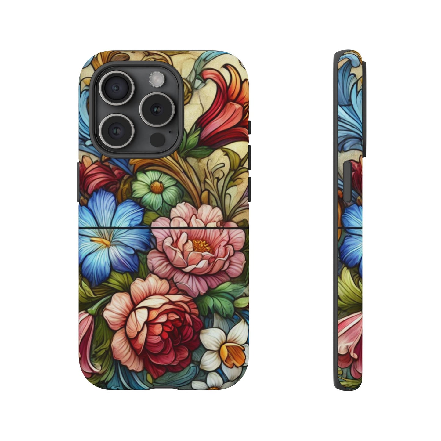 Floral Phone Case, Tough Cases with Colorful Floral Design, Gift for Her, Elegant Phone Cover, Spring Vibes, Unique Design