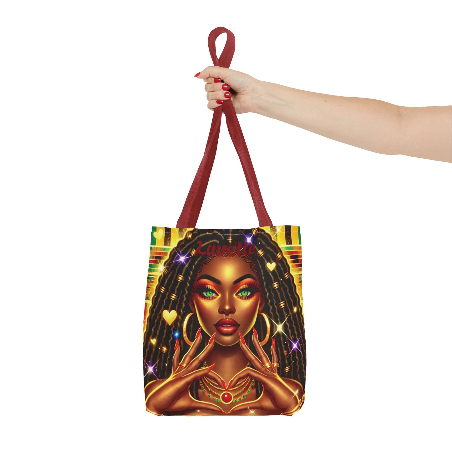 Goddess with locs Tote Bag | Afrocentric Art, Vibrant Portrait