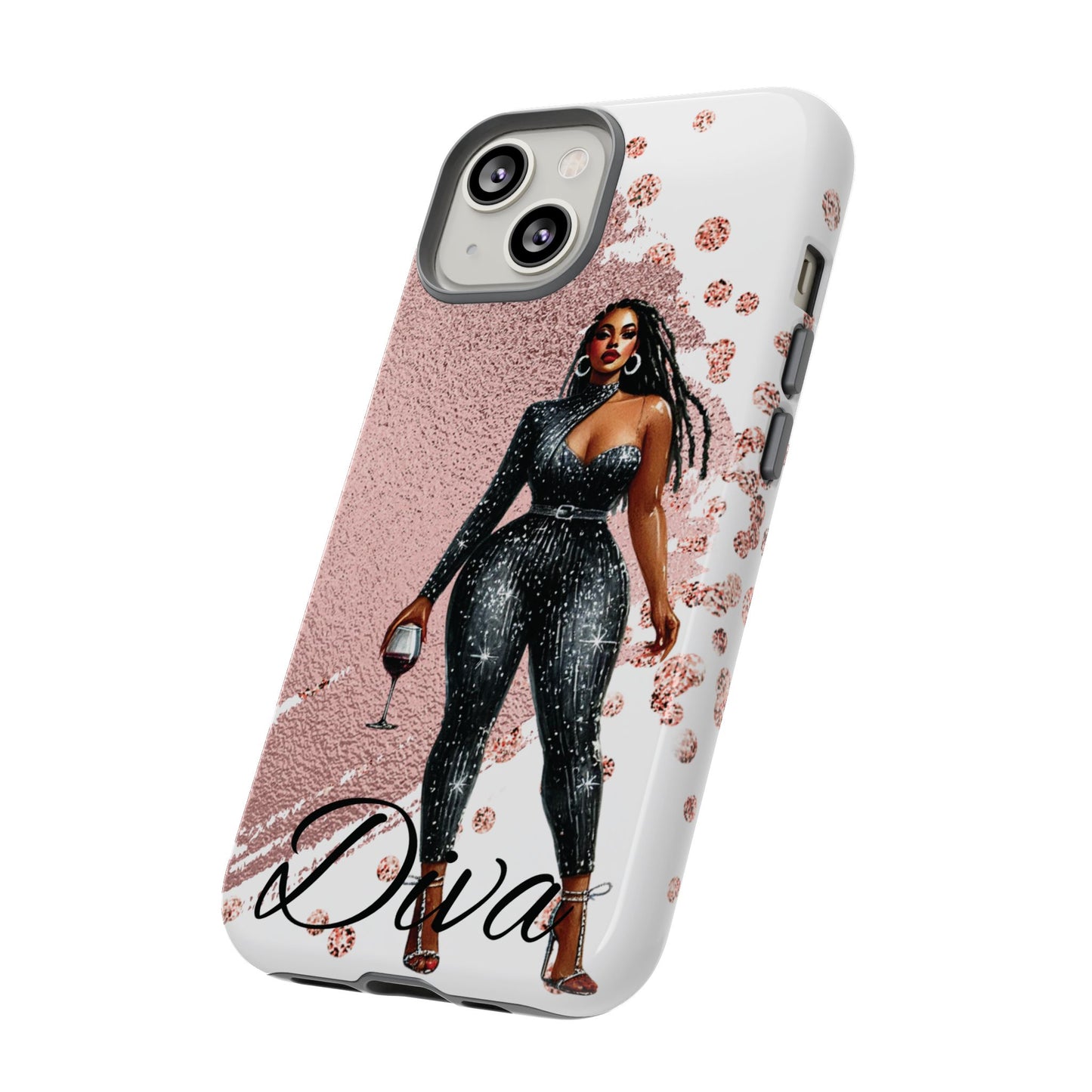 Glamorous Diva Cell Phone Case, Stylish Female Beauty Cover, Tough Cases for Women, Fabulous Girl Boss Accessories, Fashionable Lady Phone