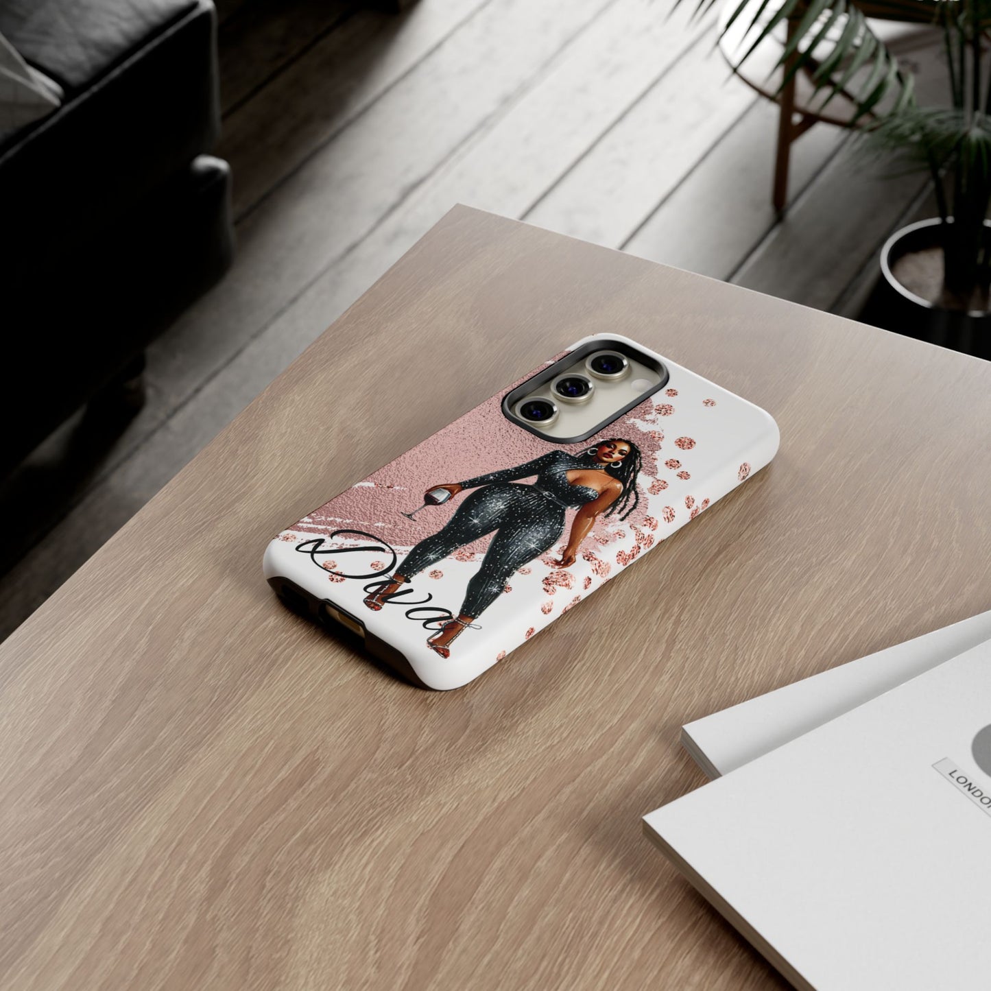 Glamorous Diva Cell Phone Case, Stylish Female Beauty Cover, Tough Cases for Women, Fabulous Girl Boss Accessories, Fashionable Lady Phone